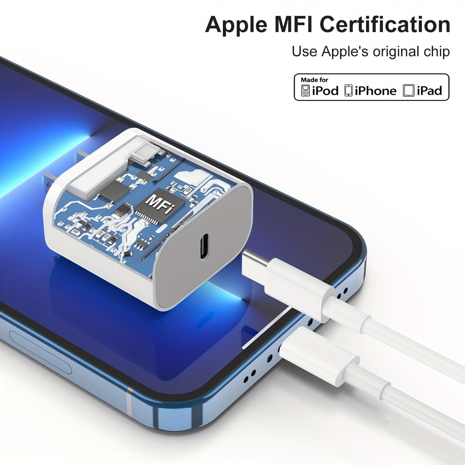 USB C Charger Fast Charging, 2-Pack 20W USB C Wall Charger Block with 6FT Type-C to Lightning Cables, Compatible with iPhone 14/13/12/11/XS/XR/X/8/iPad – White - ClubOn