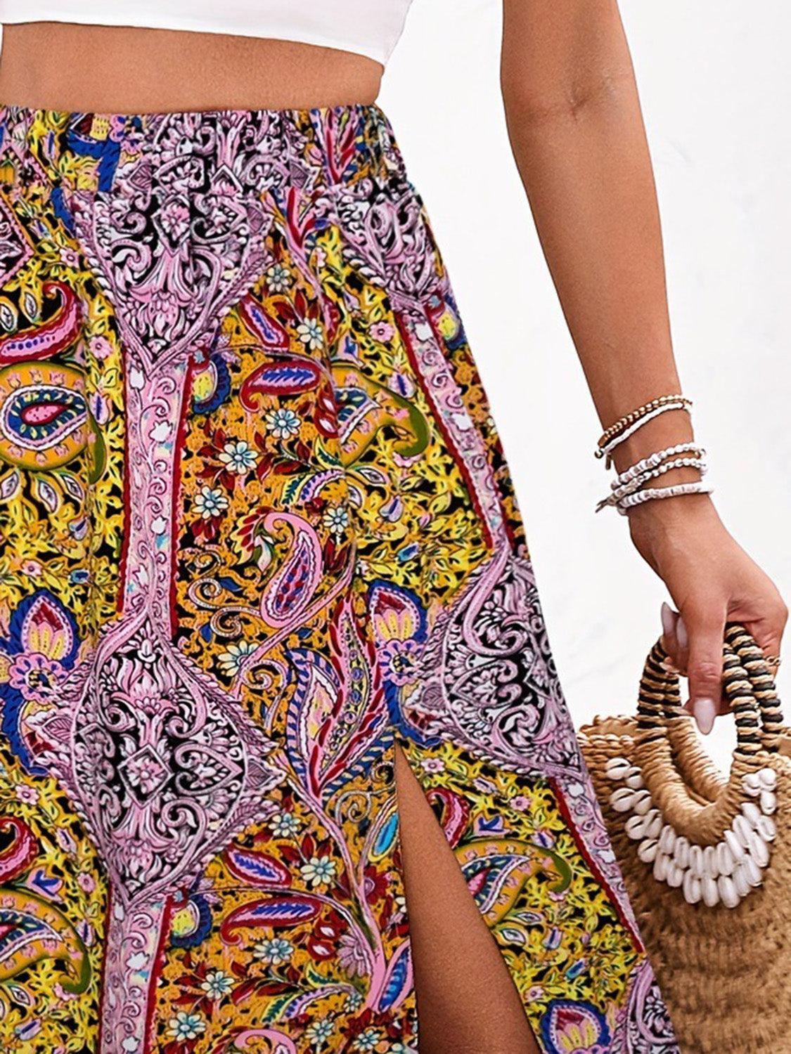 Slit Polyester Skirt – Sleek and Versatile Wardrobe Essential - ClubOn