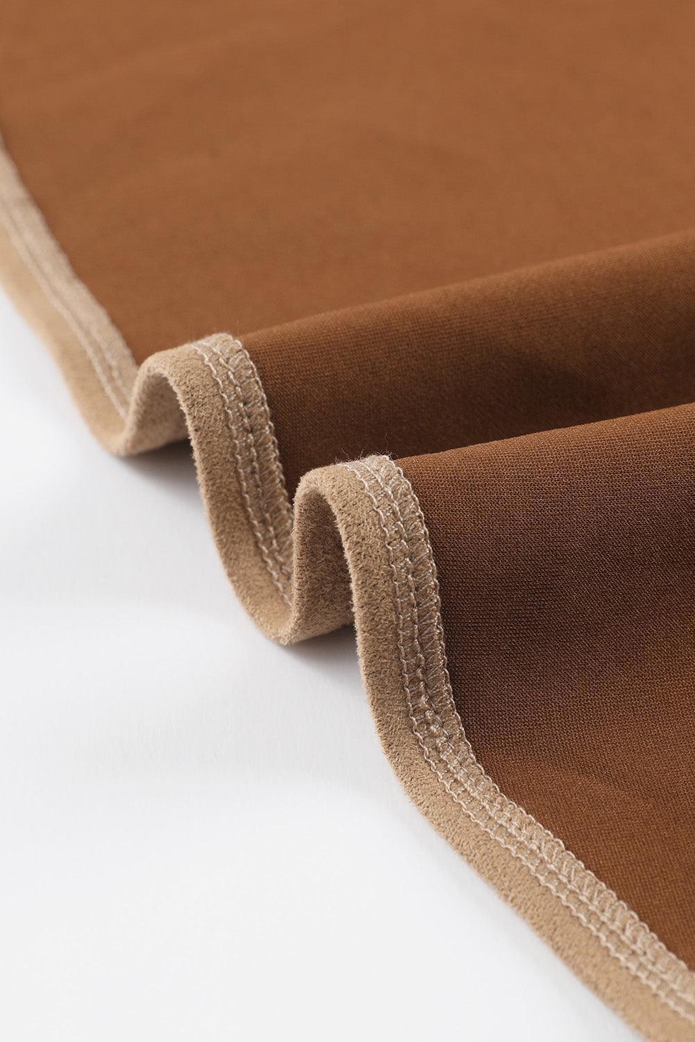 Plus Size Fringe Trim Snap Down Long Sleeve Shacket - ClubOn