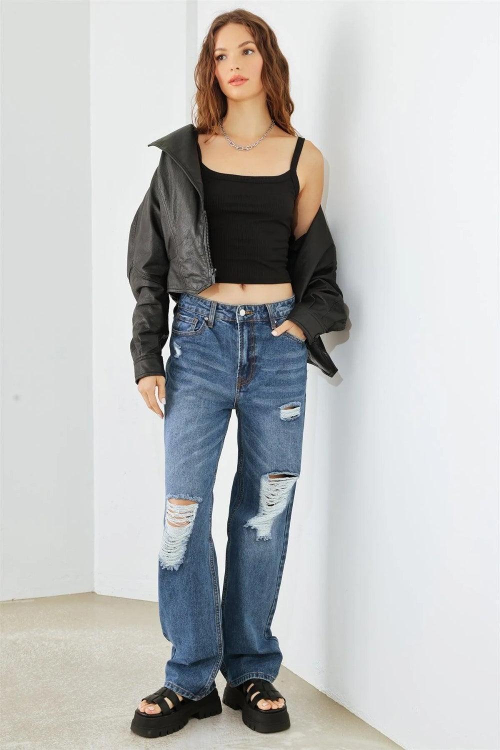 HAMMER COLLECTION Distressed High Waist Jeans - ClubOn