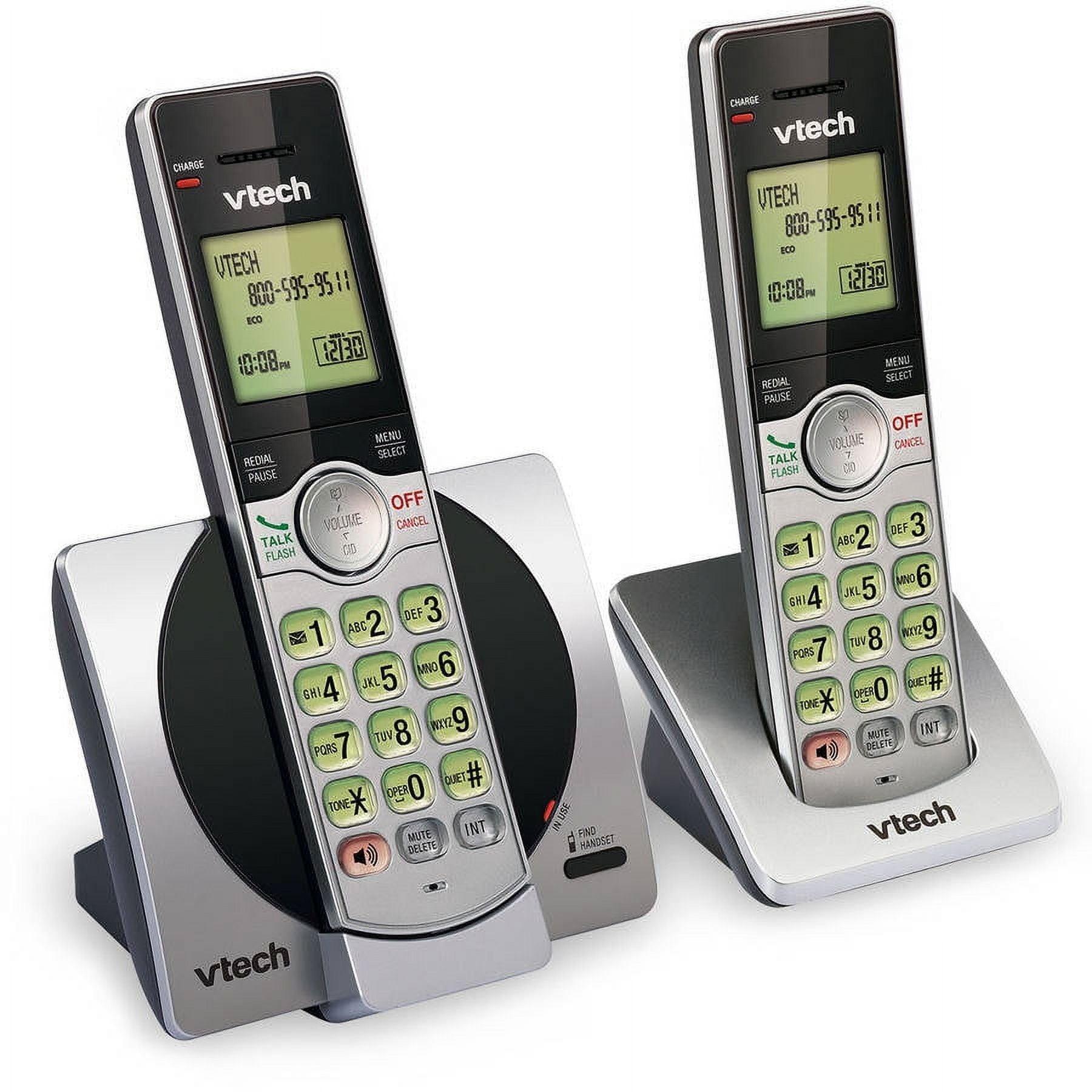 VTech CS6919-2 DECT 6.0 Cordless Phone with Caller ID, Handset Speakerphone, 2 Handsets, Silver/Black - ClubOn