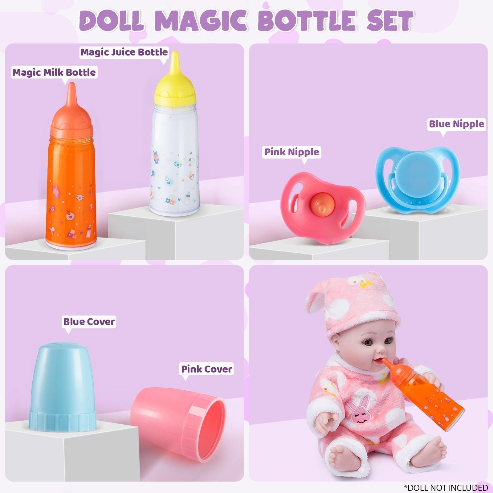 SYNCFUN Baby Doll Magic Bottle Set – 4 Pieces (Orange/White/Blue) - ClubOn