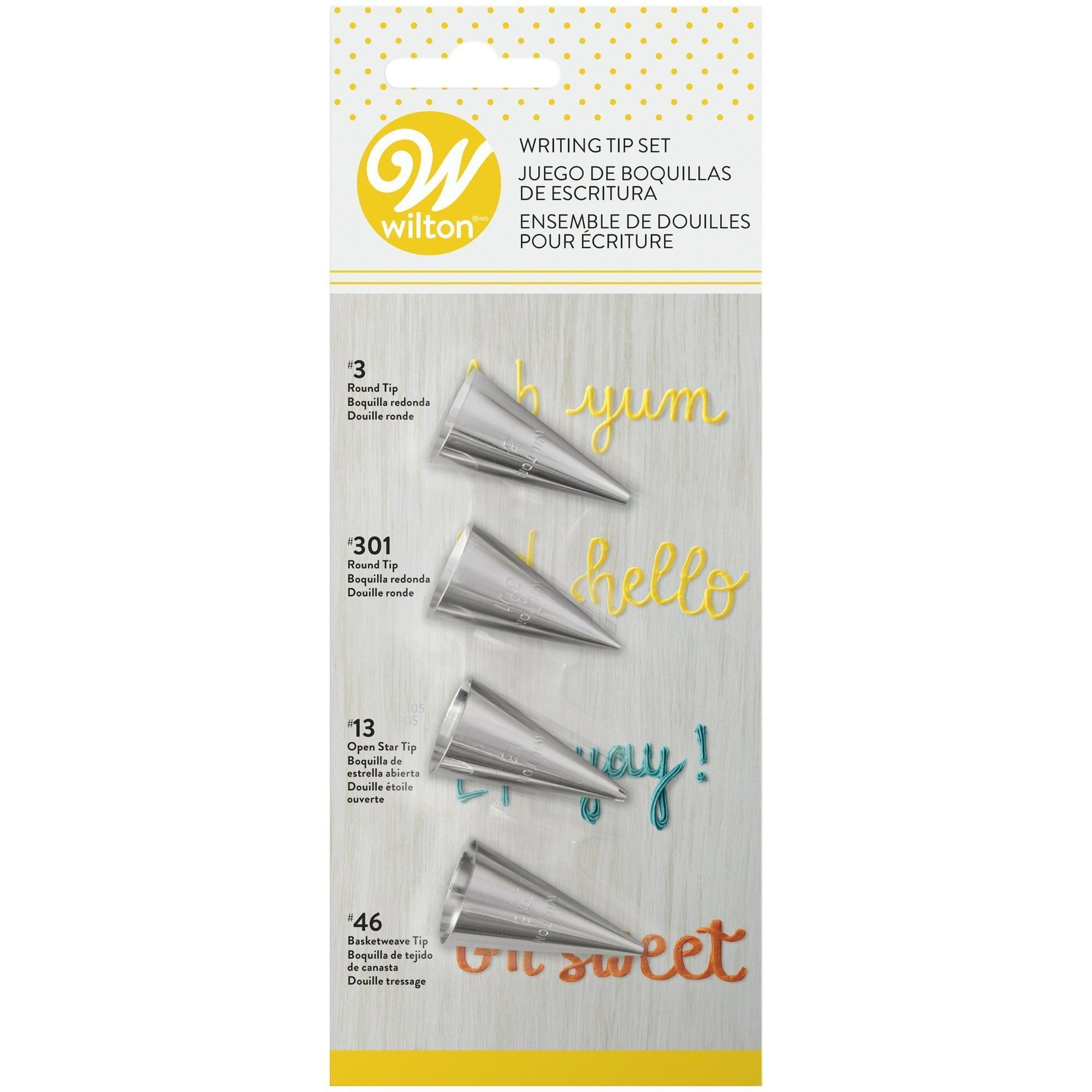 Wilton Writing Tip Set, 4-Piece, Stainless Steel - ClubOn