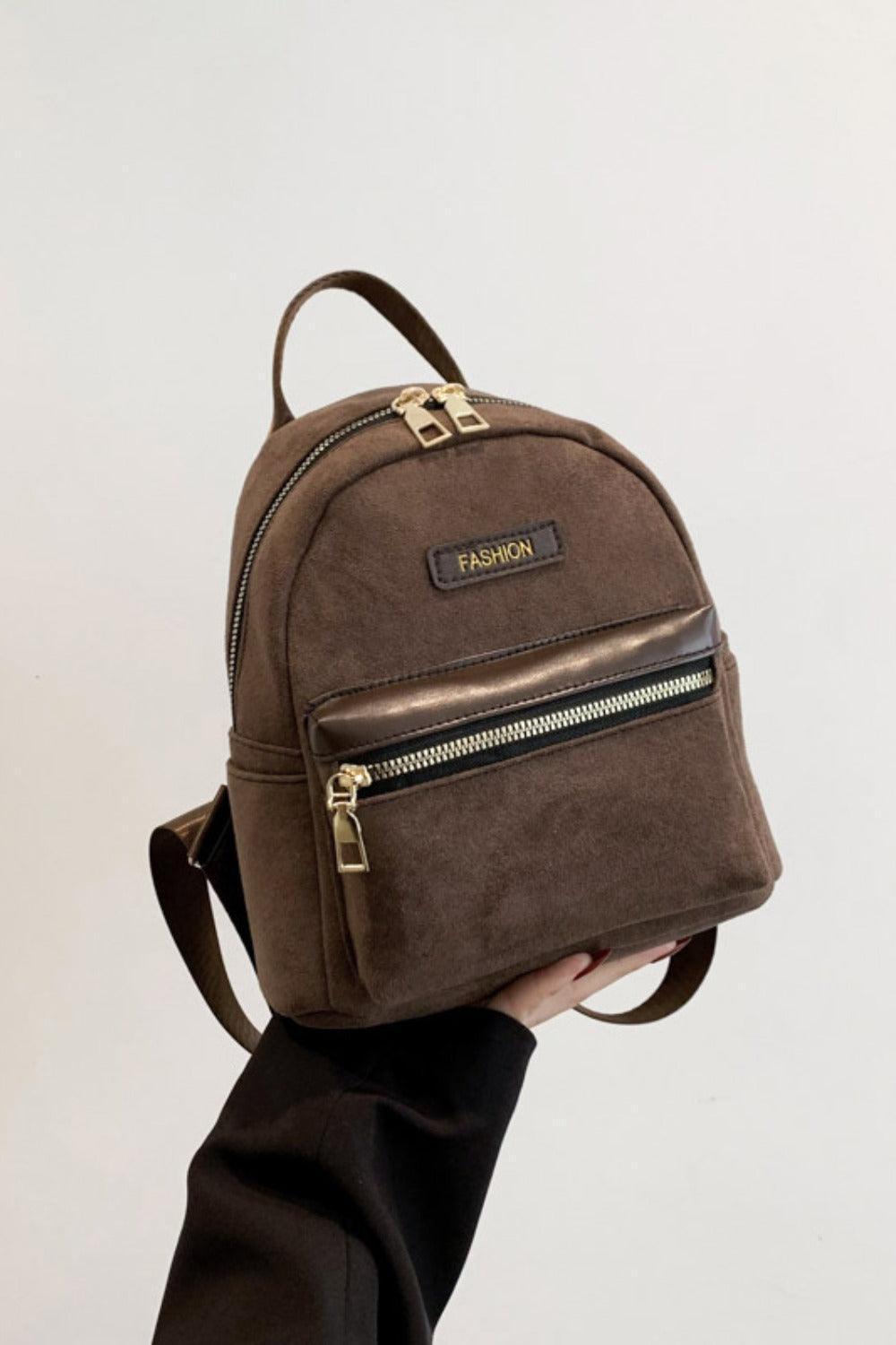Suede Adjustable Strap Backpack Bag - ClubOn