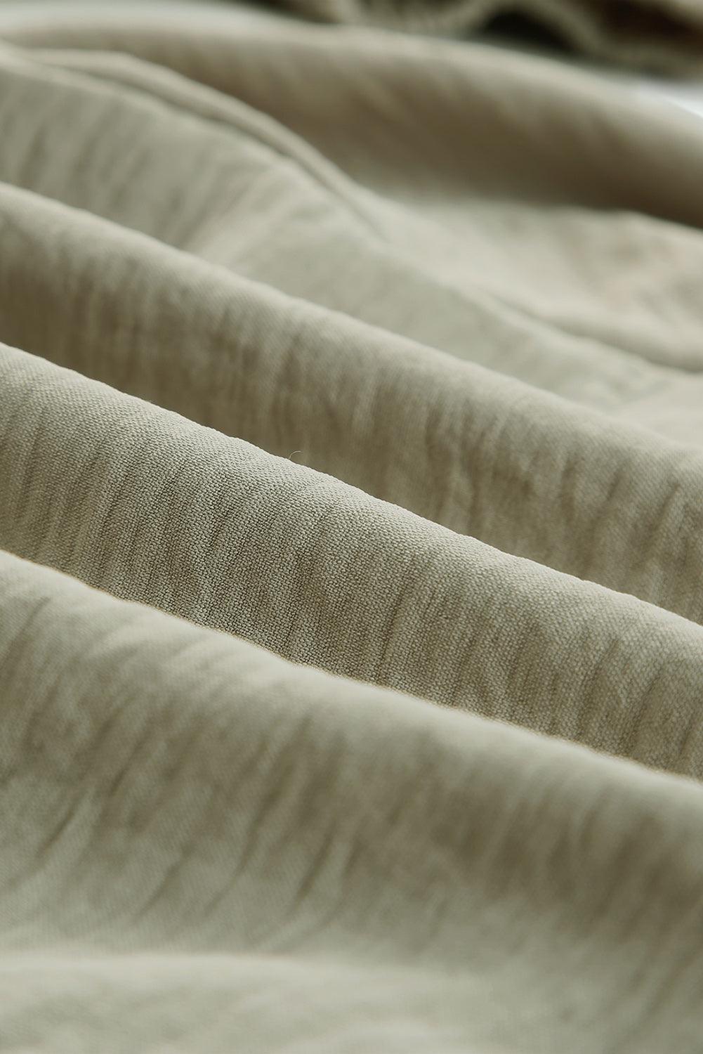 Cutout Smocked Square Neck Ruffle Hem Dress - ClubOn