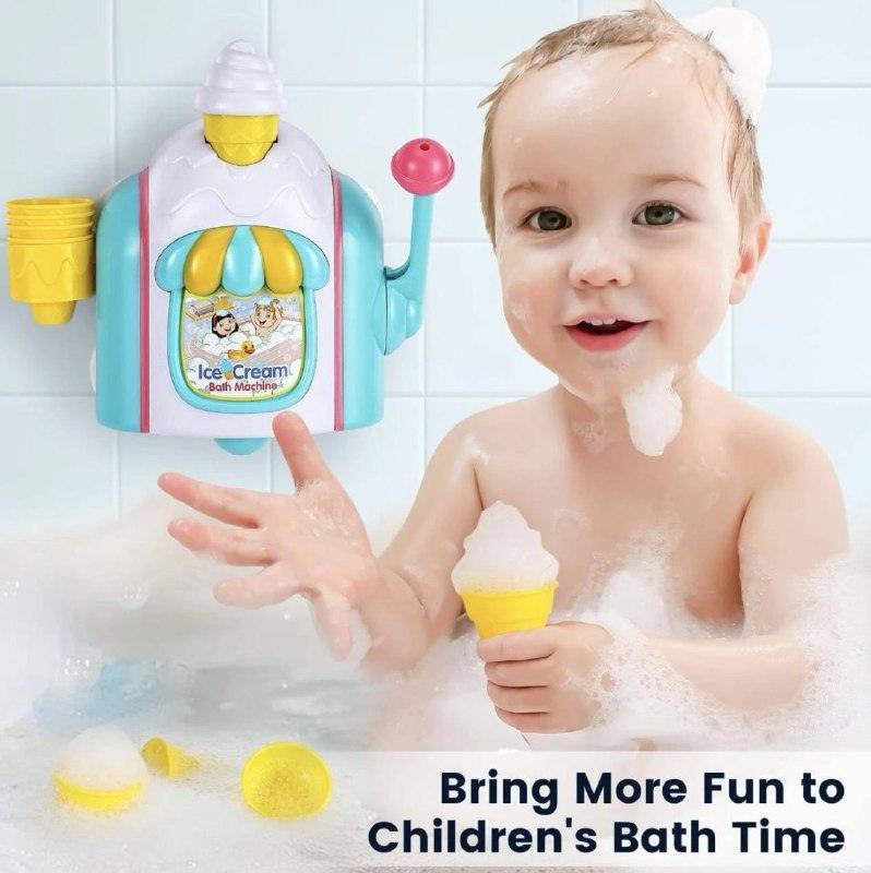 Ice Cream Bubble Machine Bath Toy – Fun Kids Blower & Maker - ClubOn
