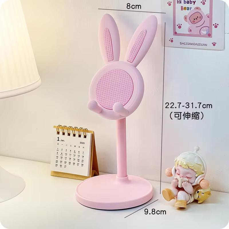 Pink Rabbit Phone Stand - Adjustable Desktop Holder - ClubOn