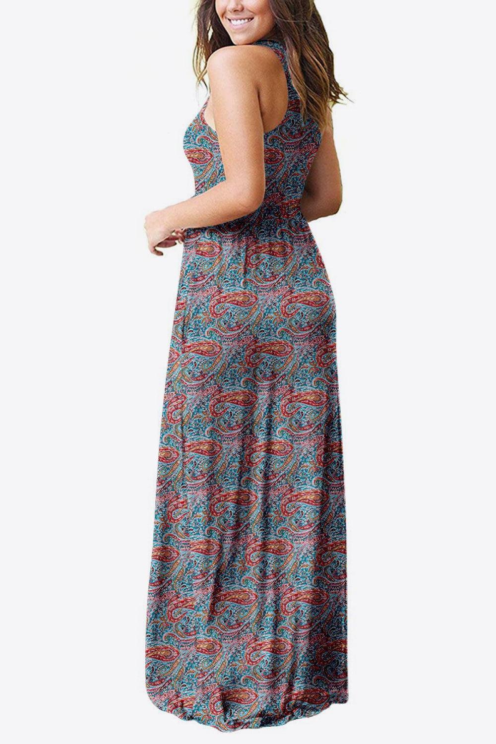 Empire Waist Sleeveless Dress with Pockets - ClubOn