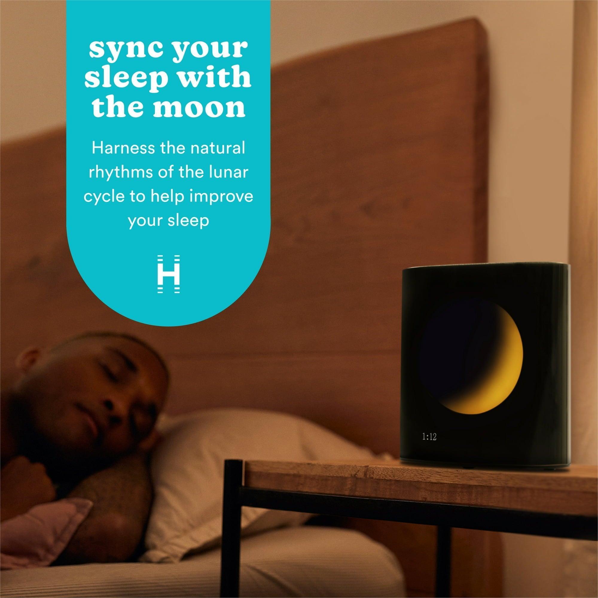Homedics Sound Sleep Moon Dream Sound Machine & Clock with Lunar Cycle Display – 18 Soothing Sounds - ClubOn