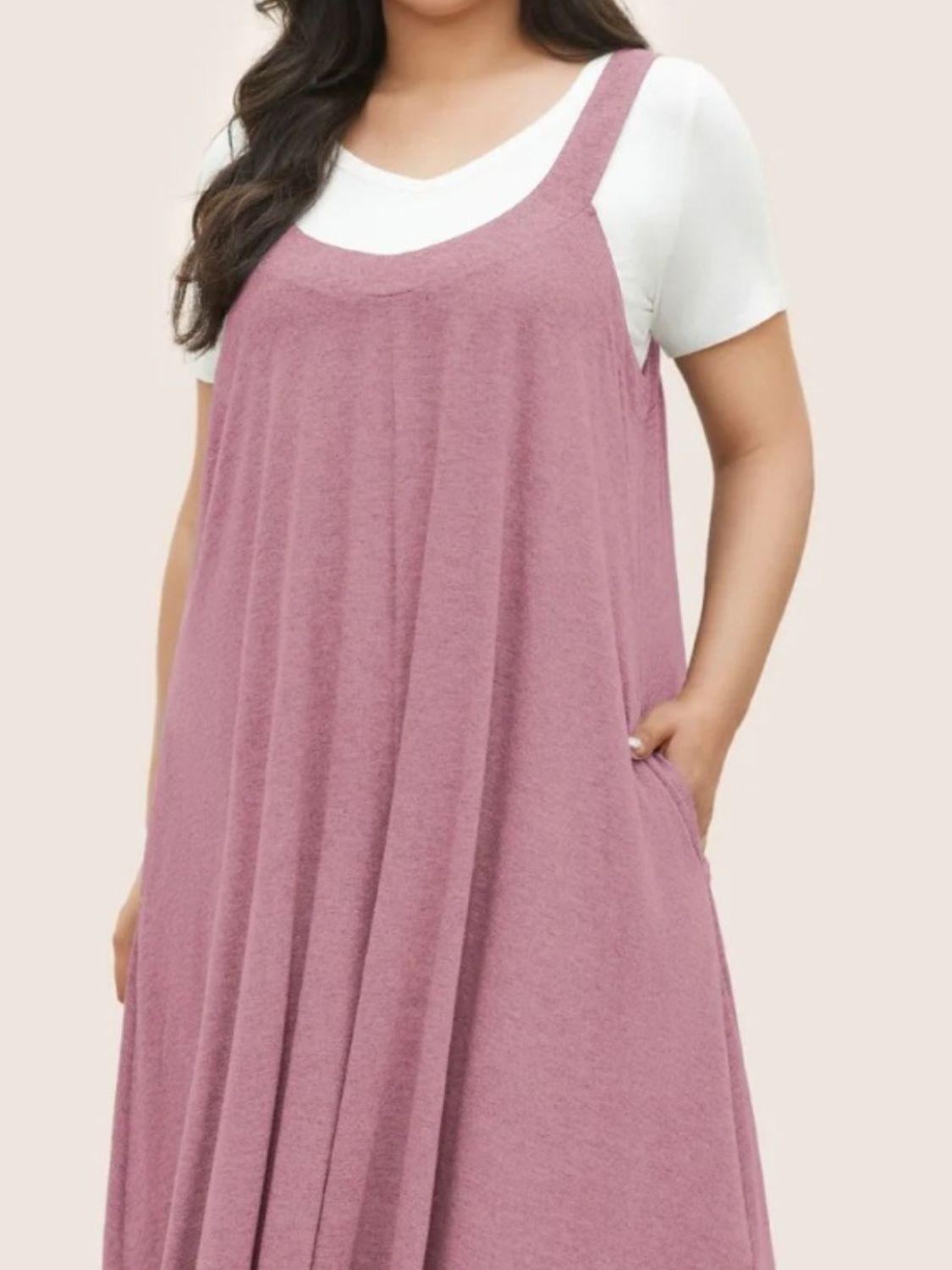 Full Size Pocketed Wide Leg Overalls - ClubOn