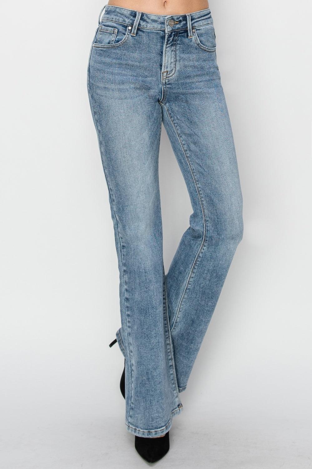 RISEN Full Size Mid Rise Bootcut Jeans - ClubOn