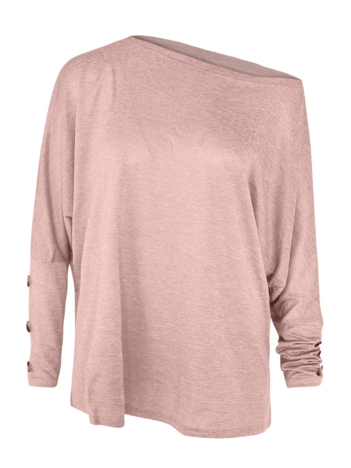 One Shoulder Long Sleeve T-Shirt - ClubOn