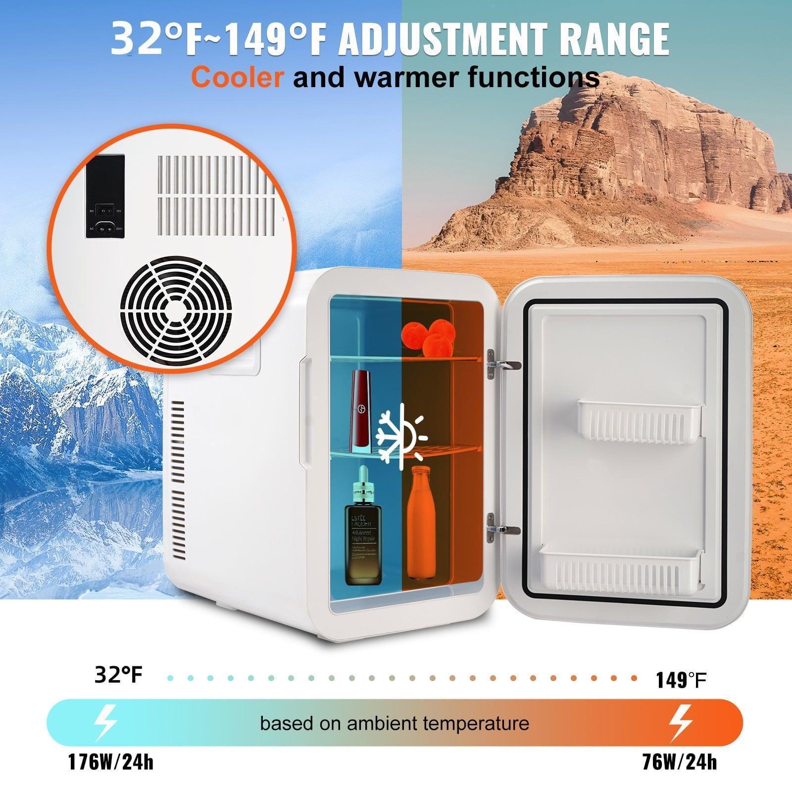 SKYSHALO 20L Mini Refrigerator, 22 Cans Cosmetic & Skin Care AC/DC Makeup Fridge - ClubOn