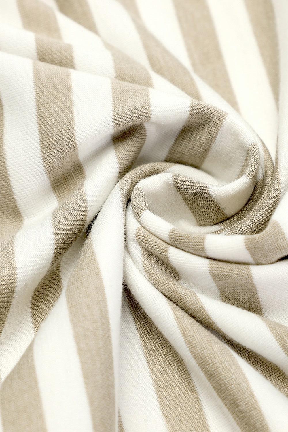 Tied Striped Cap Sleeve Dress - ClubOn