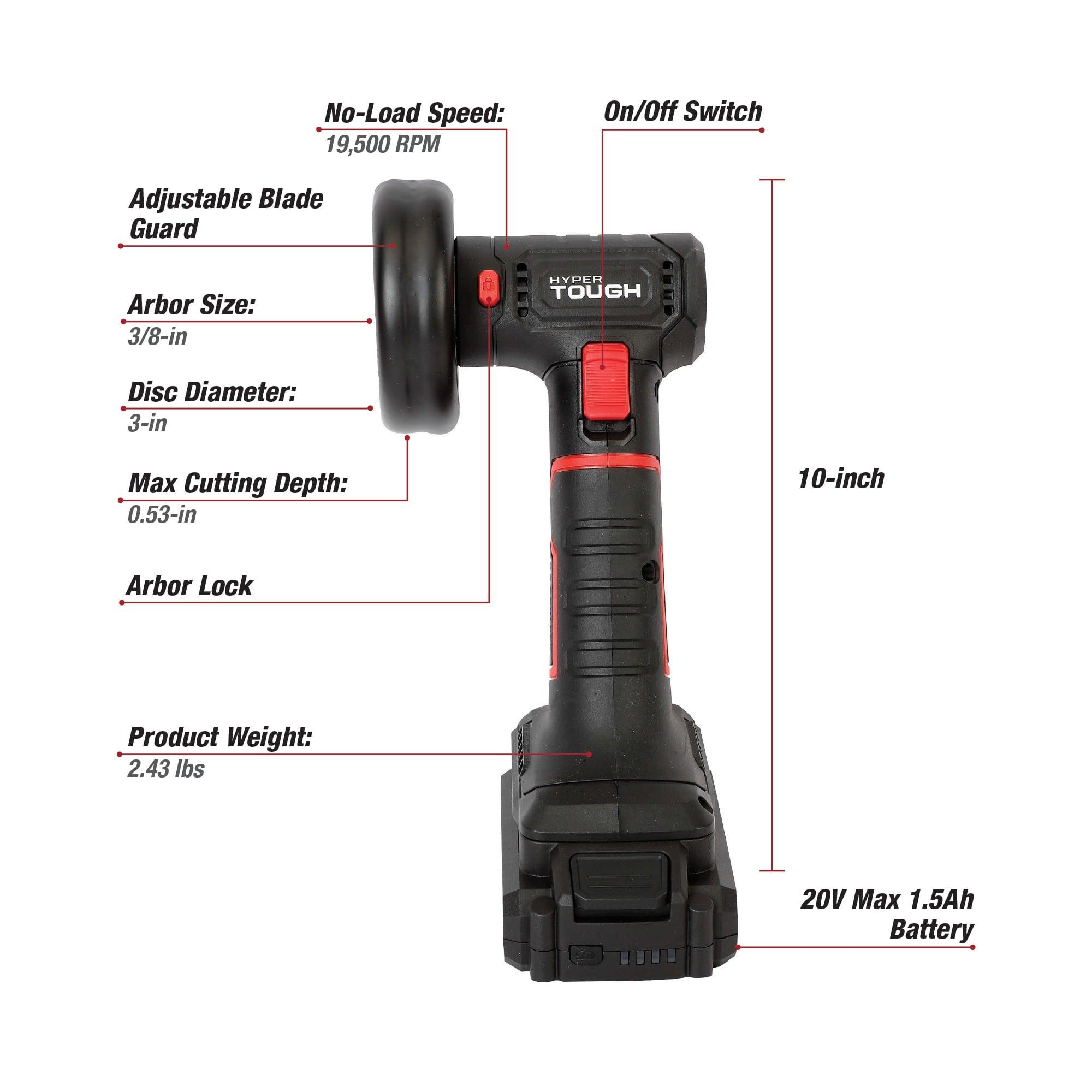 Hyper Tough 20V Max Brushless Cordless Cut-Off Tool, 1.5Ah Battery & Charger - ClubOn