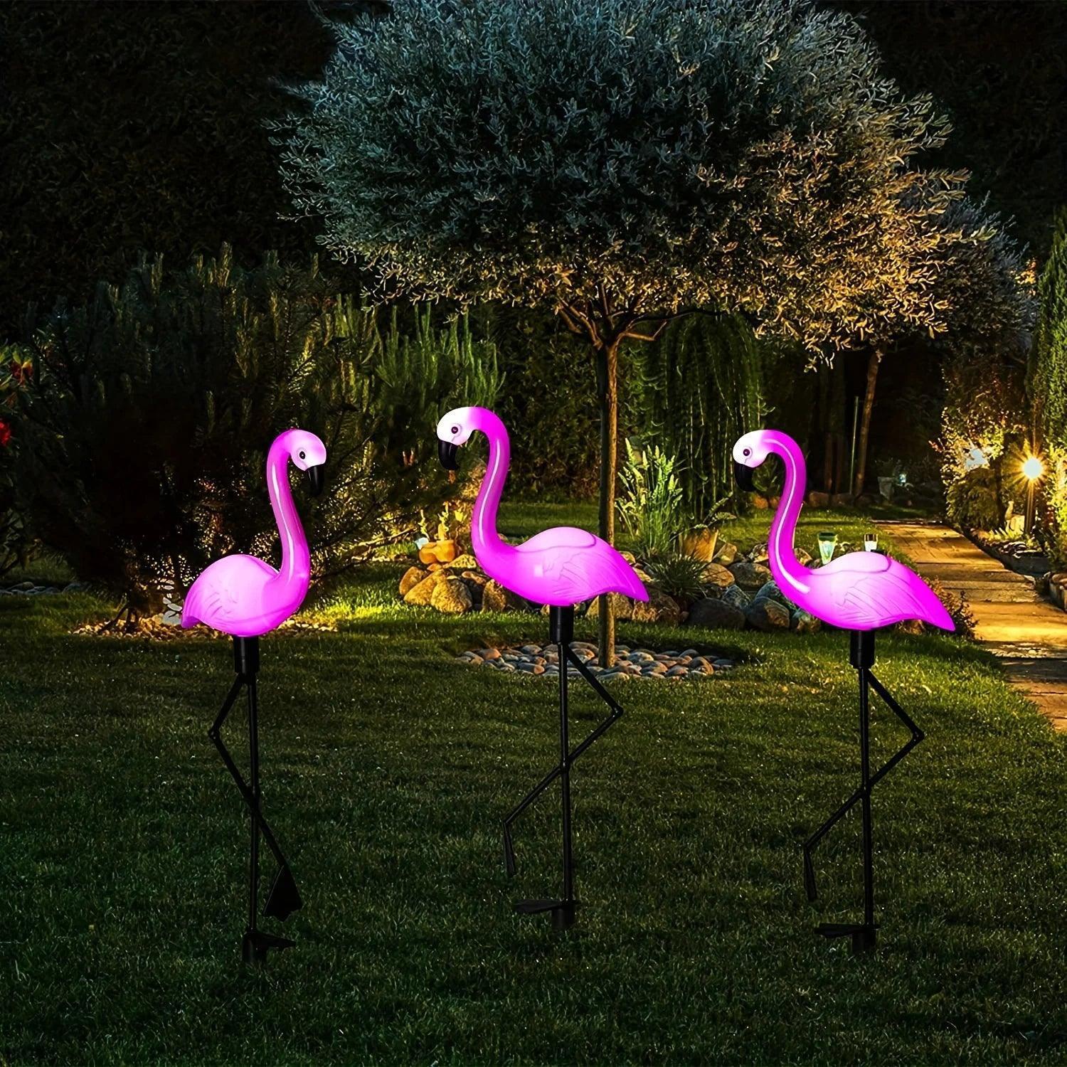 Solar Flamingo LED Stake Lights - Waterproof Garden Decor (1/3pcs) - ClubOn