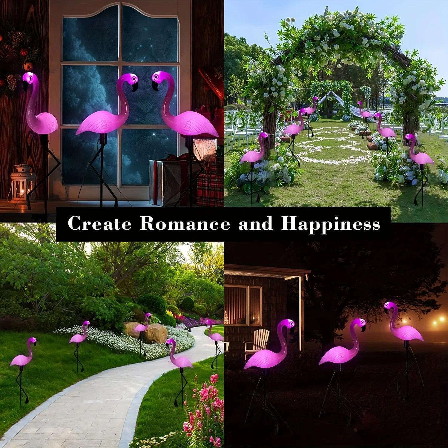 Solar Flamingo LED Stake Lights - Waterproof Garden Decor (1/3pcs) - ClubOn