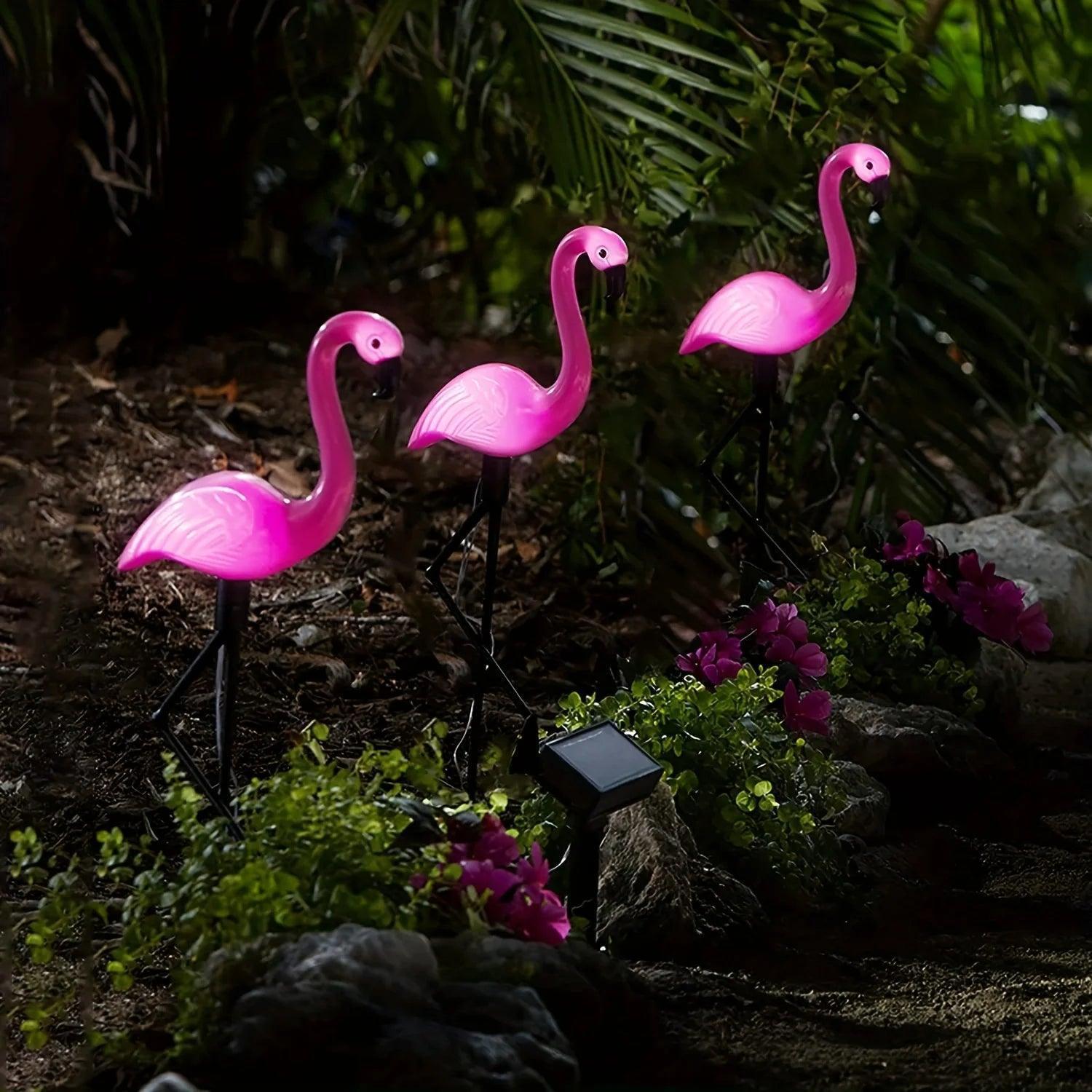 Solar Flamingo LED Stake Lights - Waterproof Garden Decor (1/3pcs) - ClubOn