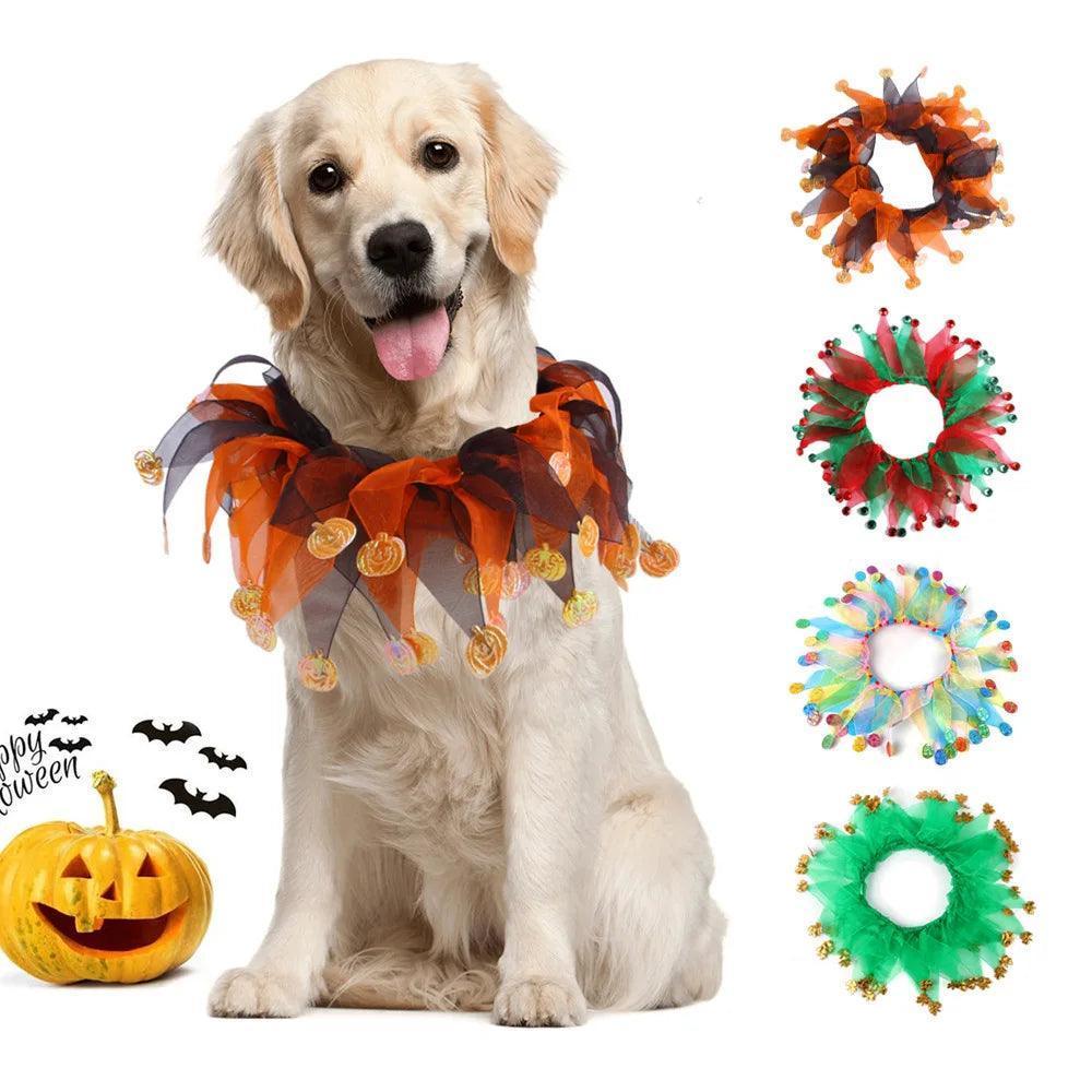 Festive Colored Pet Collars Set for Christmas & Halloween - ClubOn