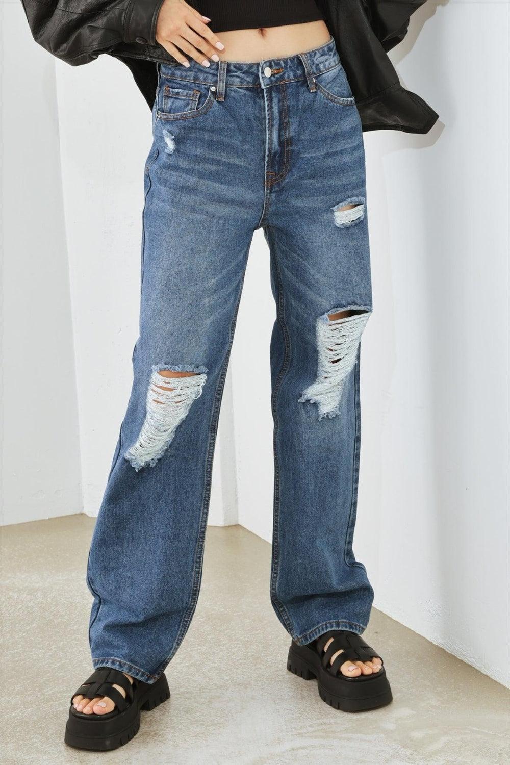 HAMMER COLLECTION Distressed High Waist Jeans - ClubOn
