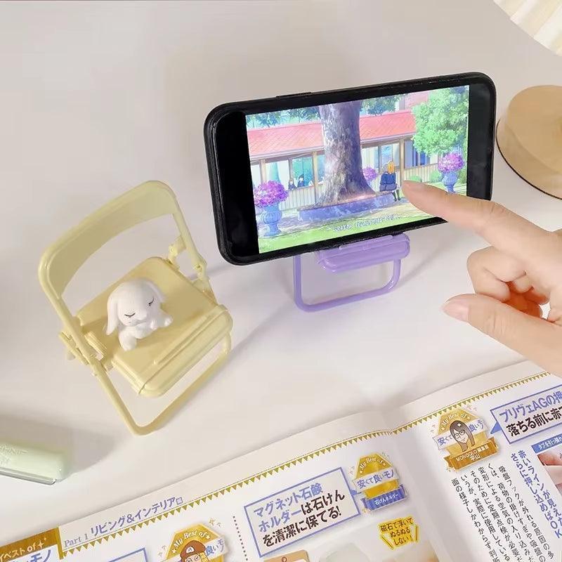 Mini Chair Phone Stand - Creative Foldable Design for Desktop - ClubOn