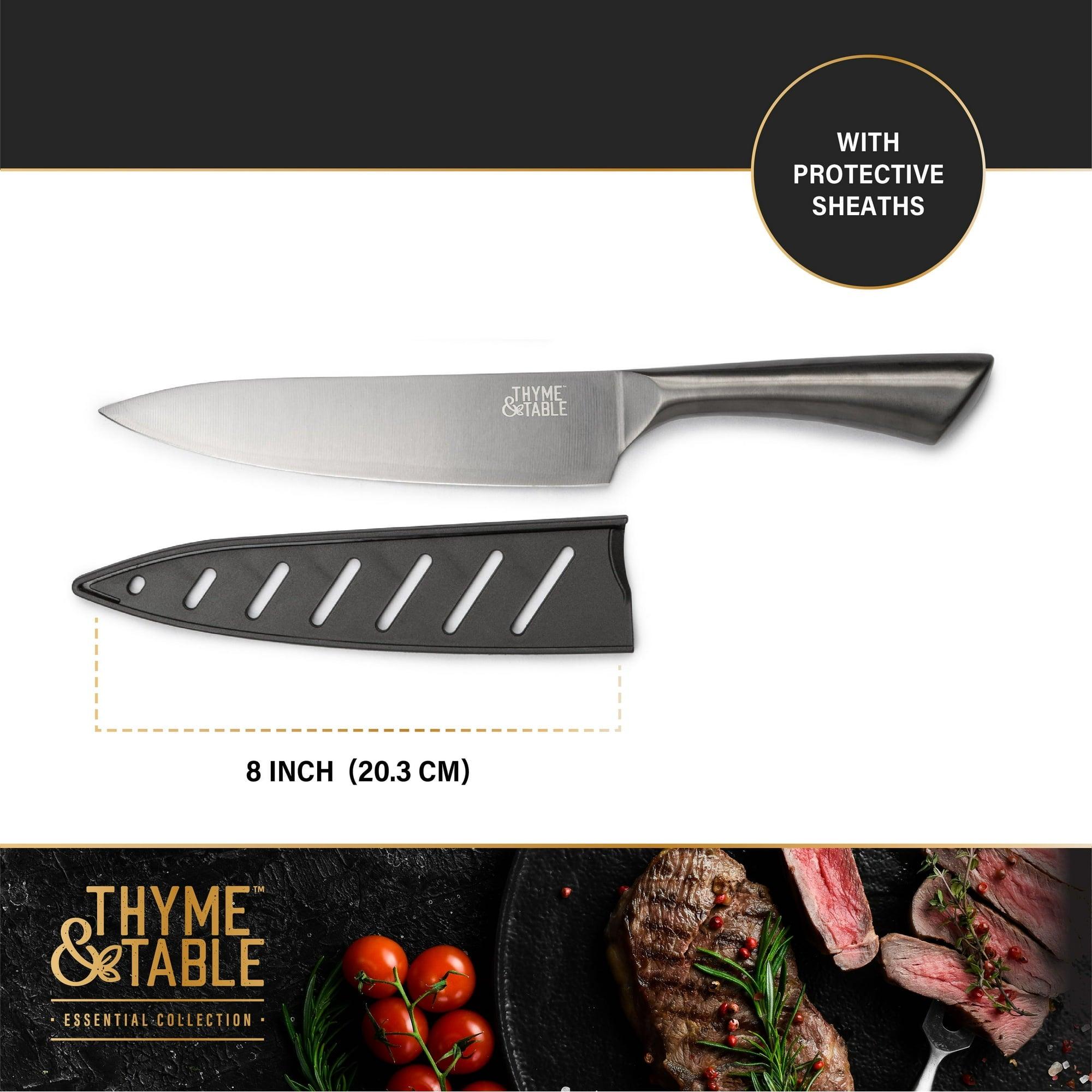 Thyme & Table Non-Stick Coated High Carbon Stainless Steel Chef's Knives, 3-Piece Set - ClubOn