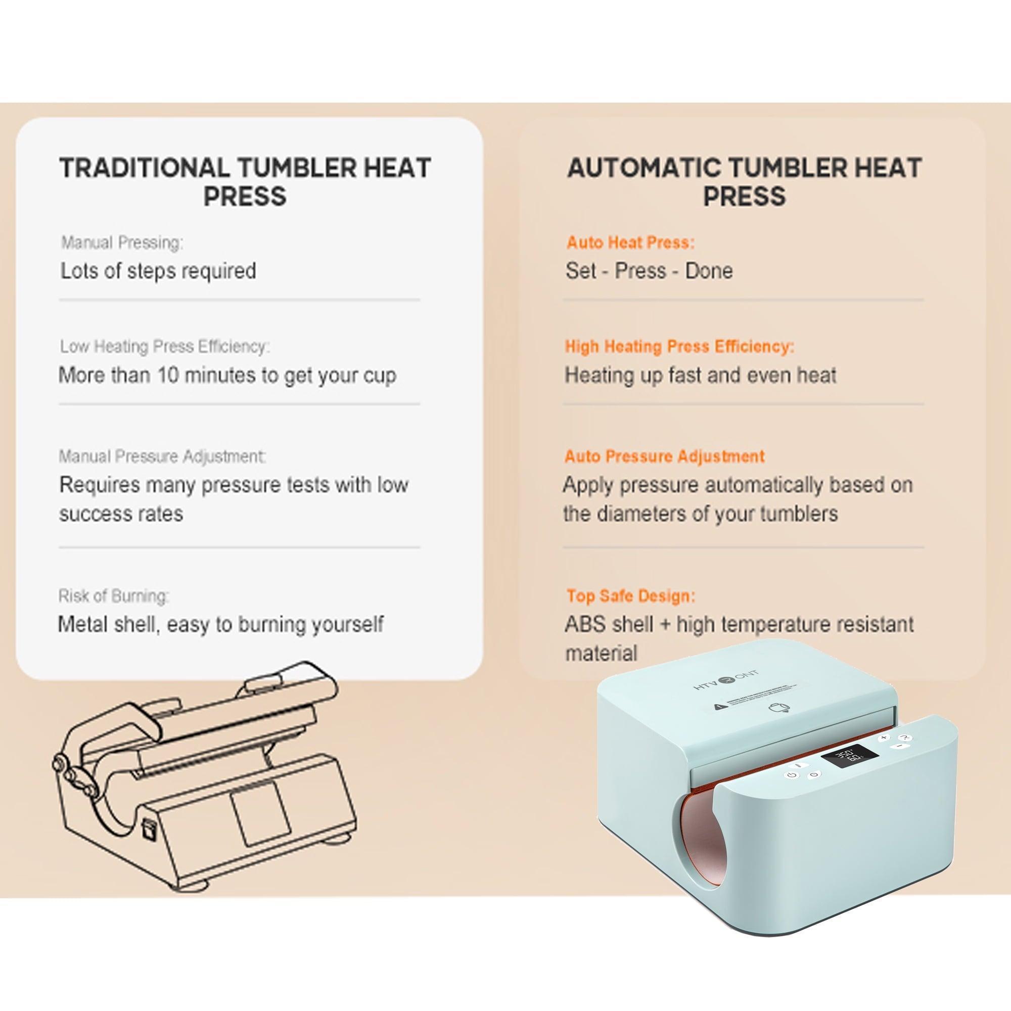 HTVRONT Auto Tumbler Mug Heat Press Machine for Sublimation, DIY Print Cup & Mug, Fits Various Sizes - ClubOn