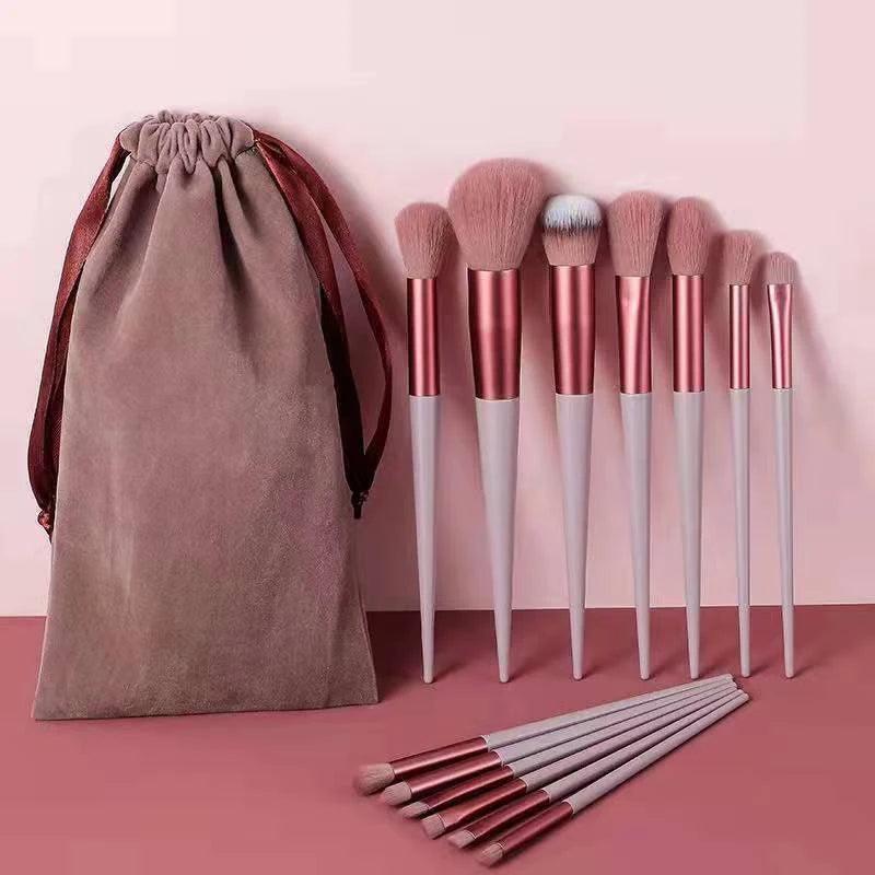 13PCS Portable Makeup Brush Set - Soft Hair Beauty Tools - ClubOn