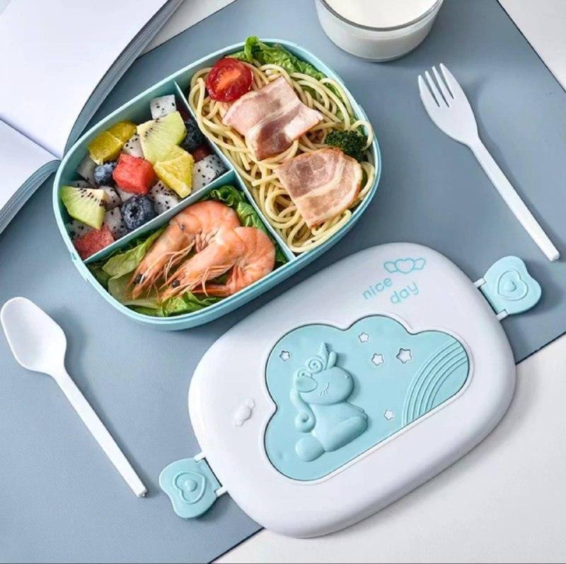 Cute Kids Bento Lunch Box with Compartments - Microwave Safe - ClubOn
