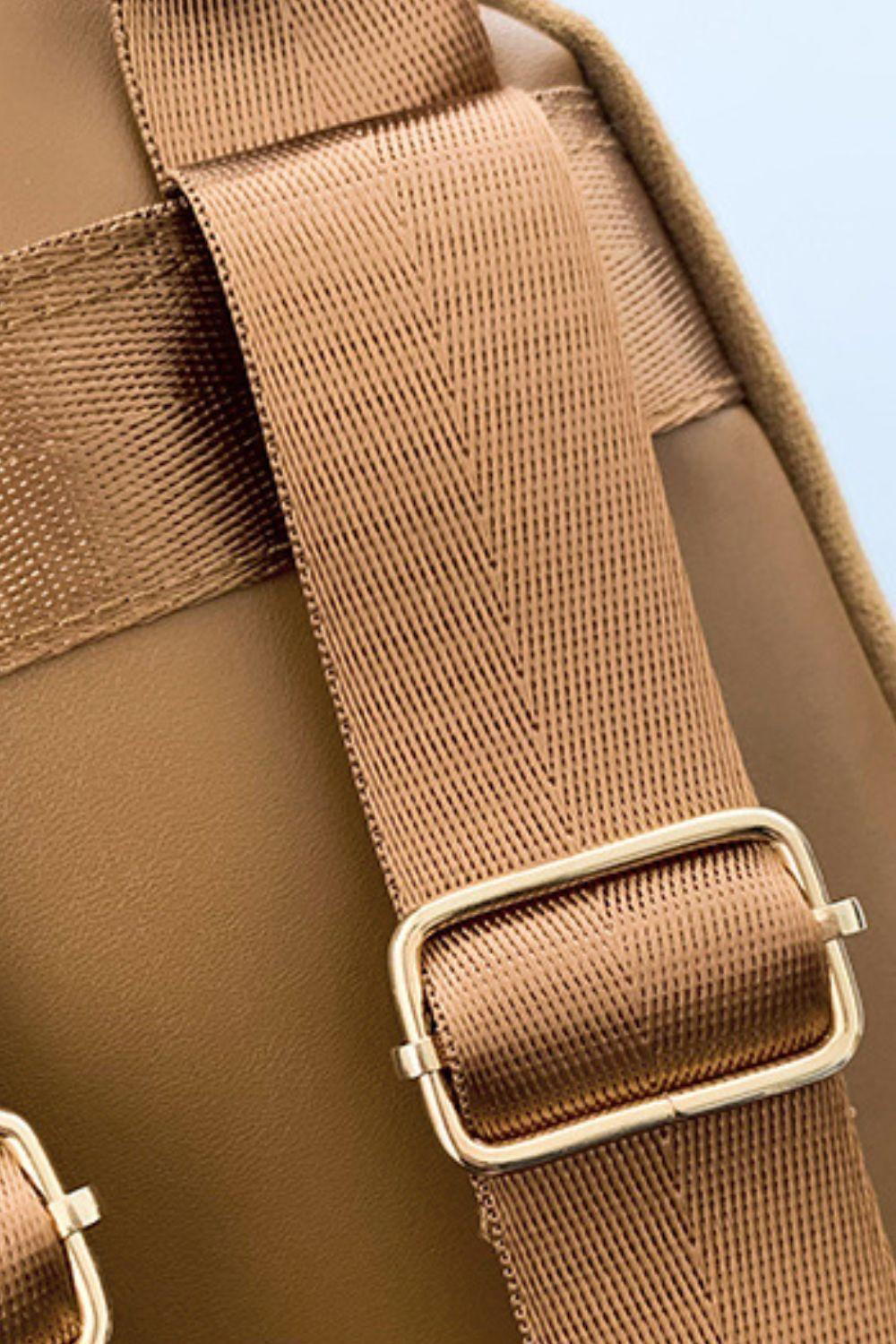 Suede Adjustable Strap Backpack Bag - ClubOn