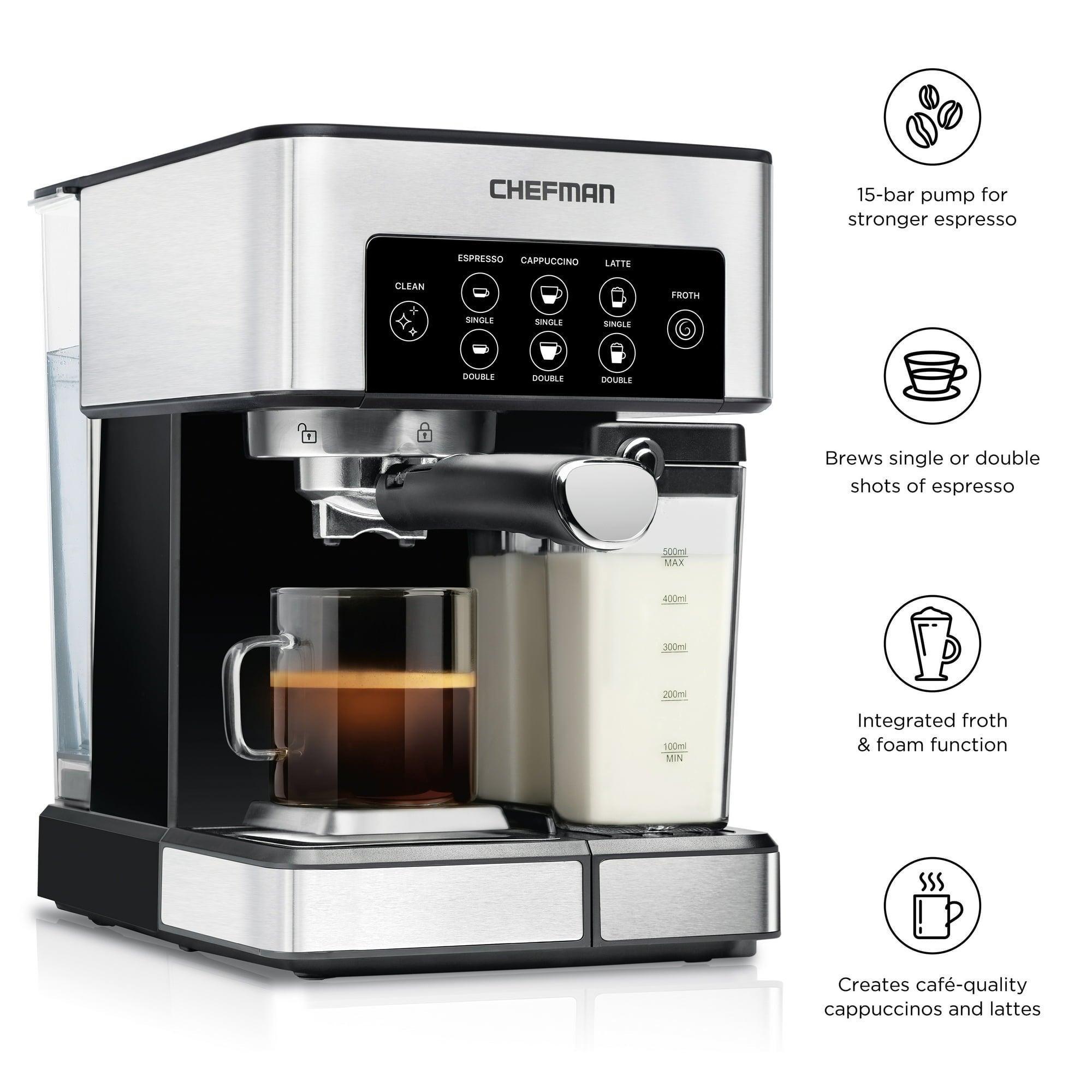 Chefman 1.8L Barista Pro Espresso Machine – Stainless Steel - ClubOn