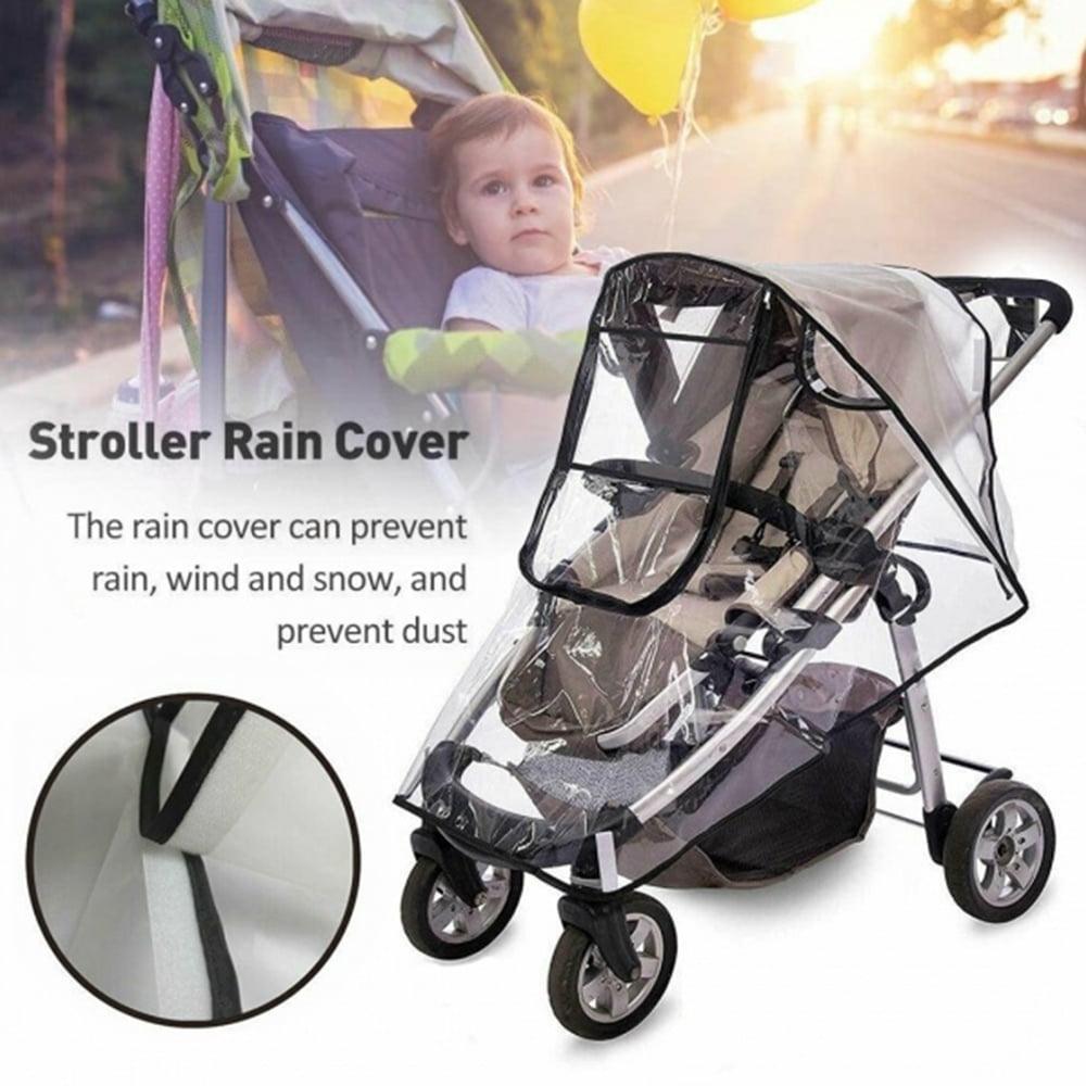 Ihvewuo Rainproof Stroller Cover, Universal Waterproof Transparent, for Wind, Snow & Dust, Clear - ClubOn