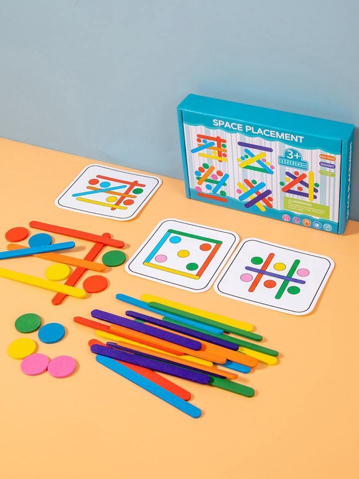 Montessori Matches Puzzle Game - Wooden DIY Math & Geometry Toy - ClubOn