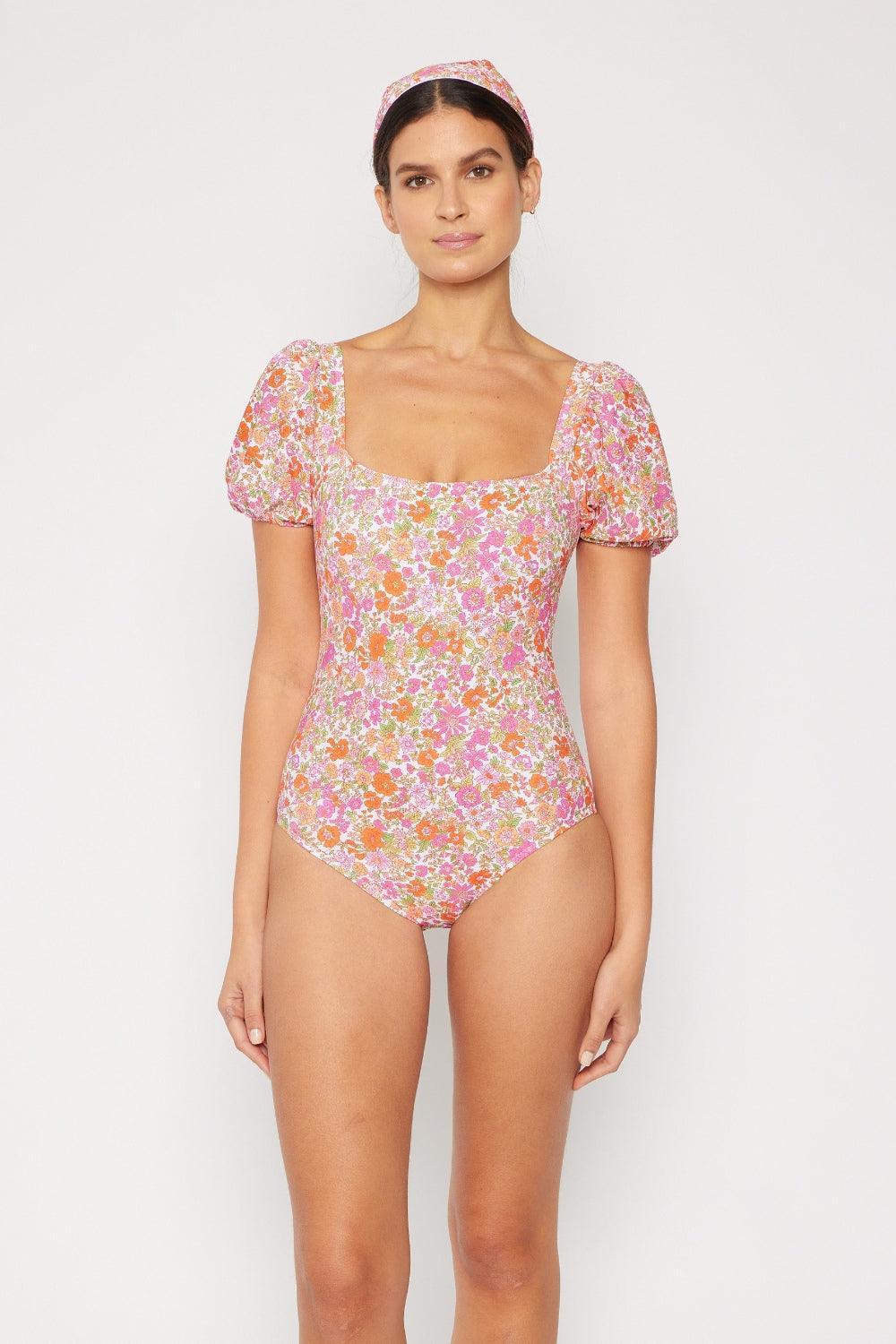 Marina West Swim Floral Puff Sleeve One-Piece - ClubOn