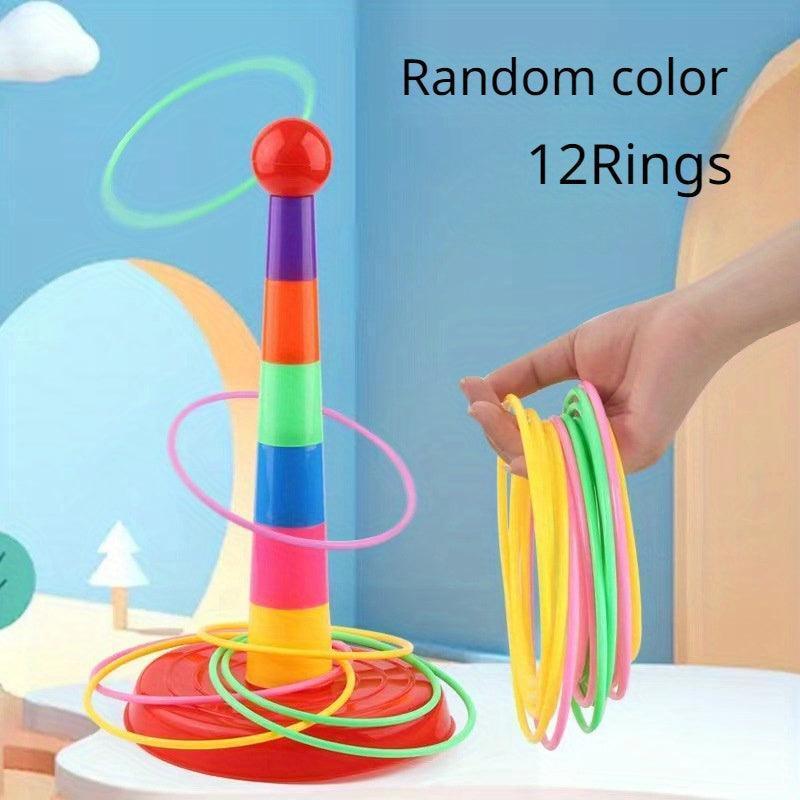 Hoop Ring Toss Game for Kids – Outdoor Plastic Quoits Set - ClubOn