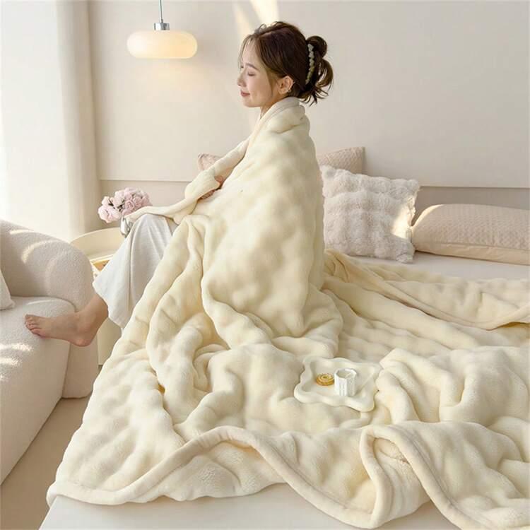 Class A Rabbit Wool Blanket – Thick & Warm Winter Sofa Nap Blanket - ClubOn