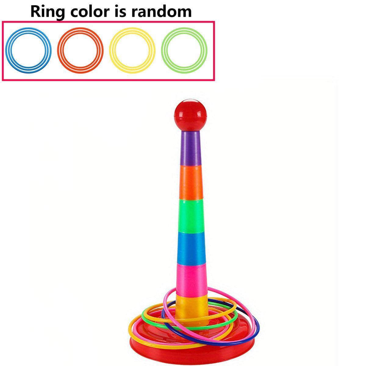 Hoop Ring Toss Game for Kids – Outdoor Plastic Quoits Set - ClubOn