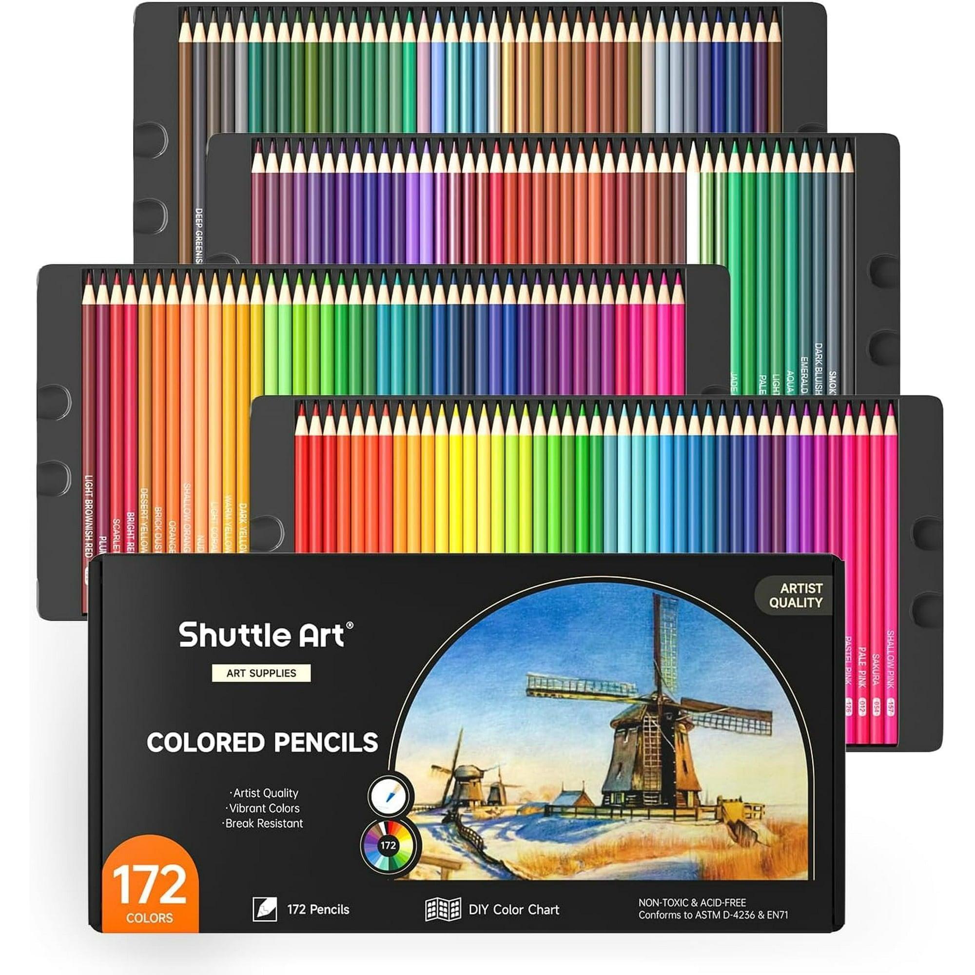 172 Colored Pencils, Shuttle Art Soft Core Pencil Set for Adult Coloring, Drawing, Sketching & Crafting - ClubOn