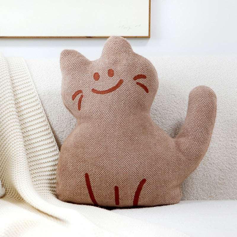 Cartoon Cat Pillow – Decorative Office Cushion for Home & Sofa - ClubOn