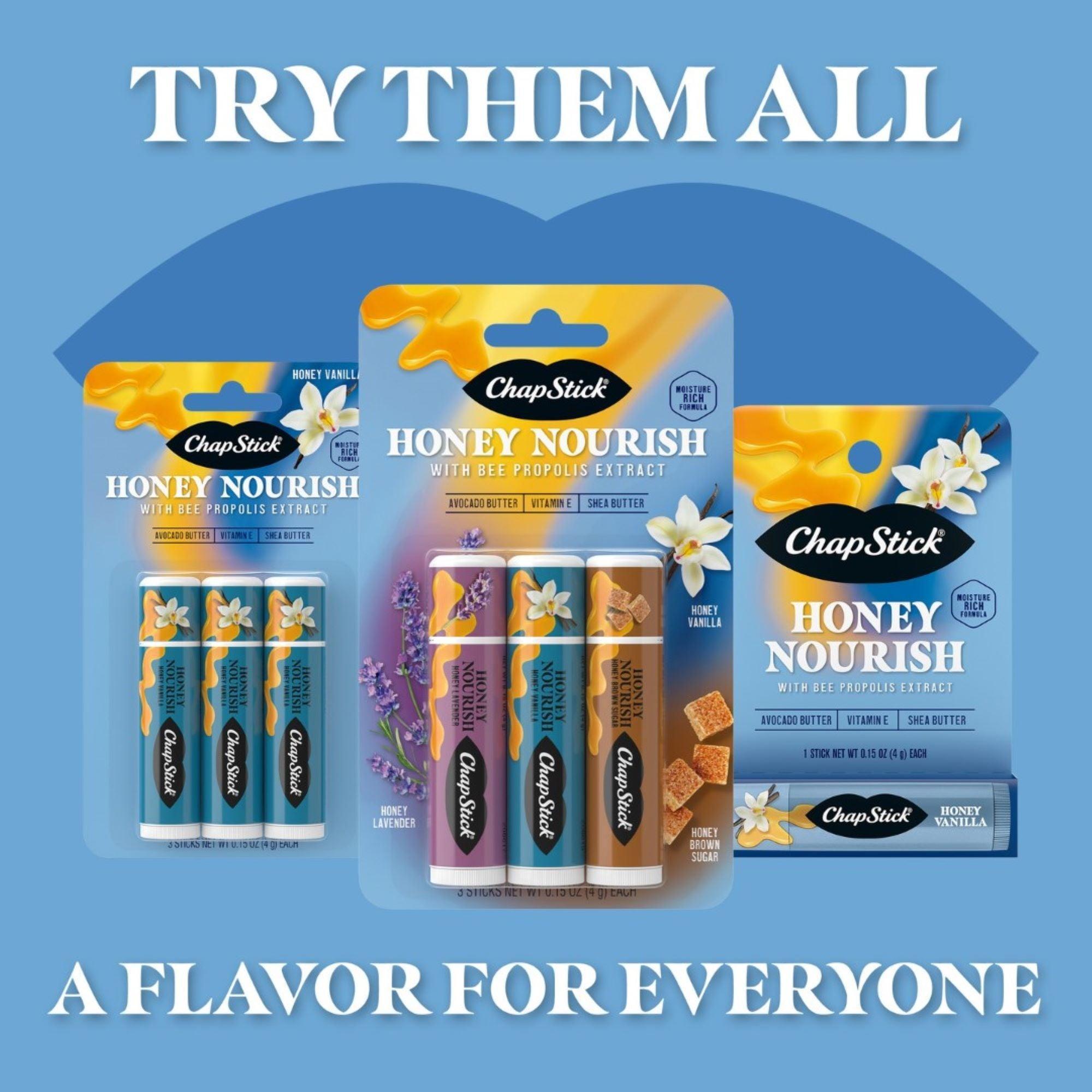 ChapStick Lip Balm Honey Nourish – Moisturizing Formula with Shea Butter & Avocado Butter, .15 oz - ClubOn