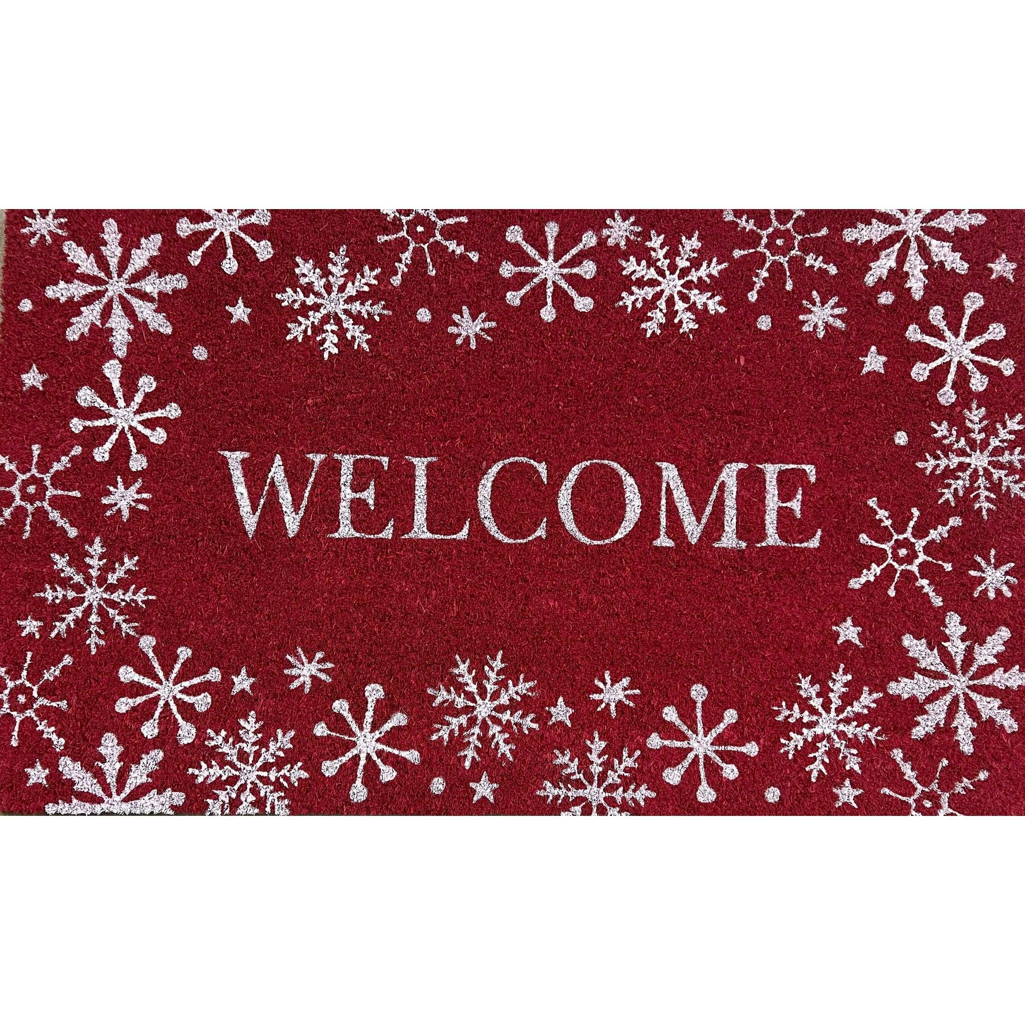 HT 18x30 Snowflake Coir Doormat - ClubOn