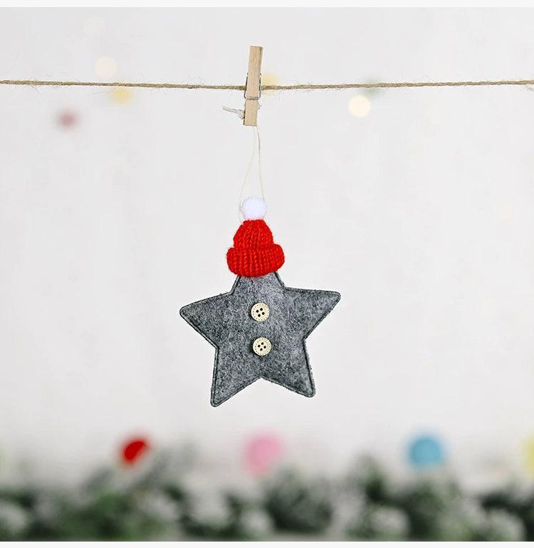 Christmas Decorations - Knitted Hat with Five-Pointed Star - ClubOn