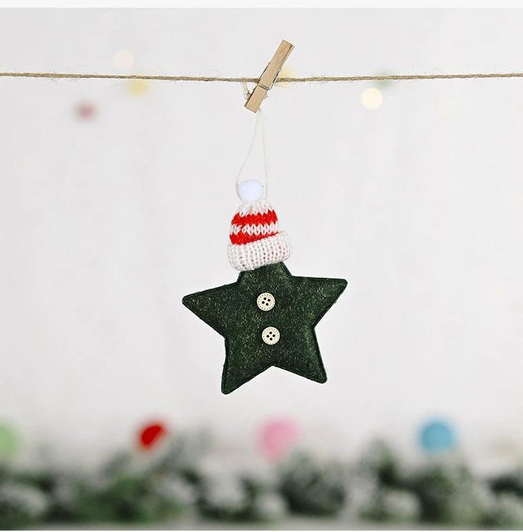 Christmas Decorations - Knitted Hat with Five-Pointed Star - ClubOn