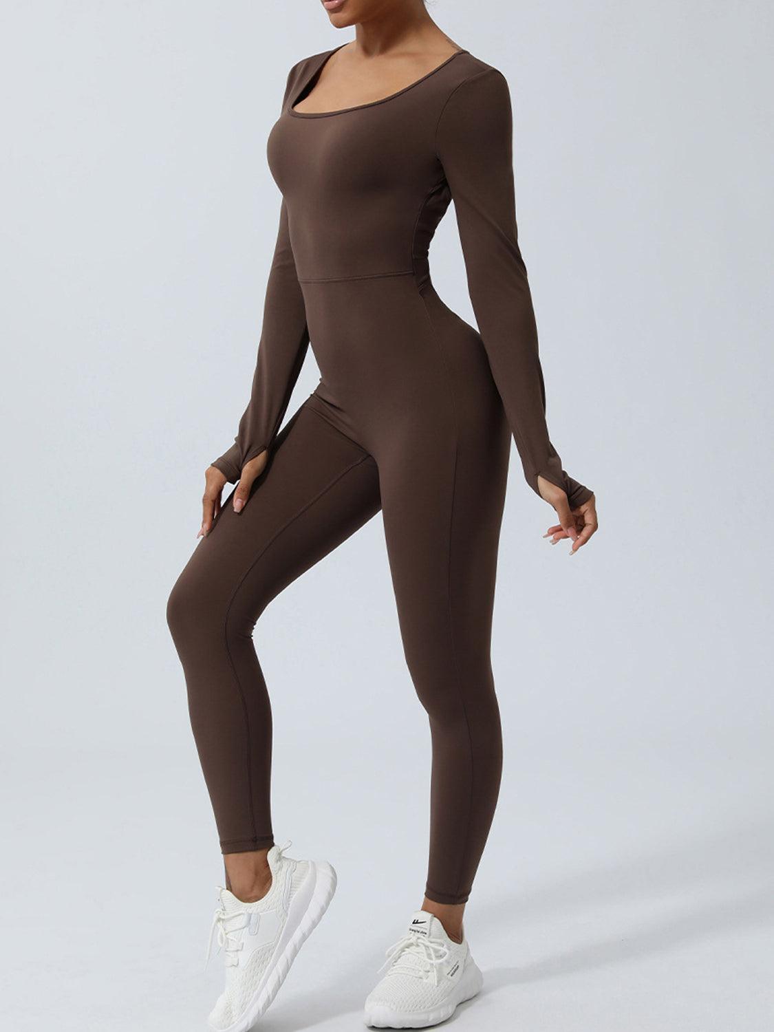 Twisted Backless Long Sleeve Jumpsuit - ClubOn