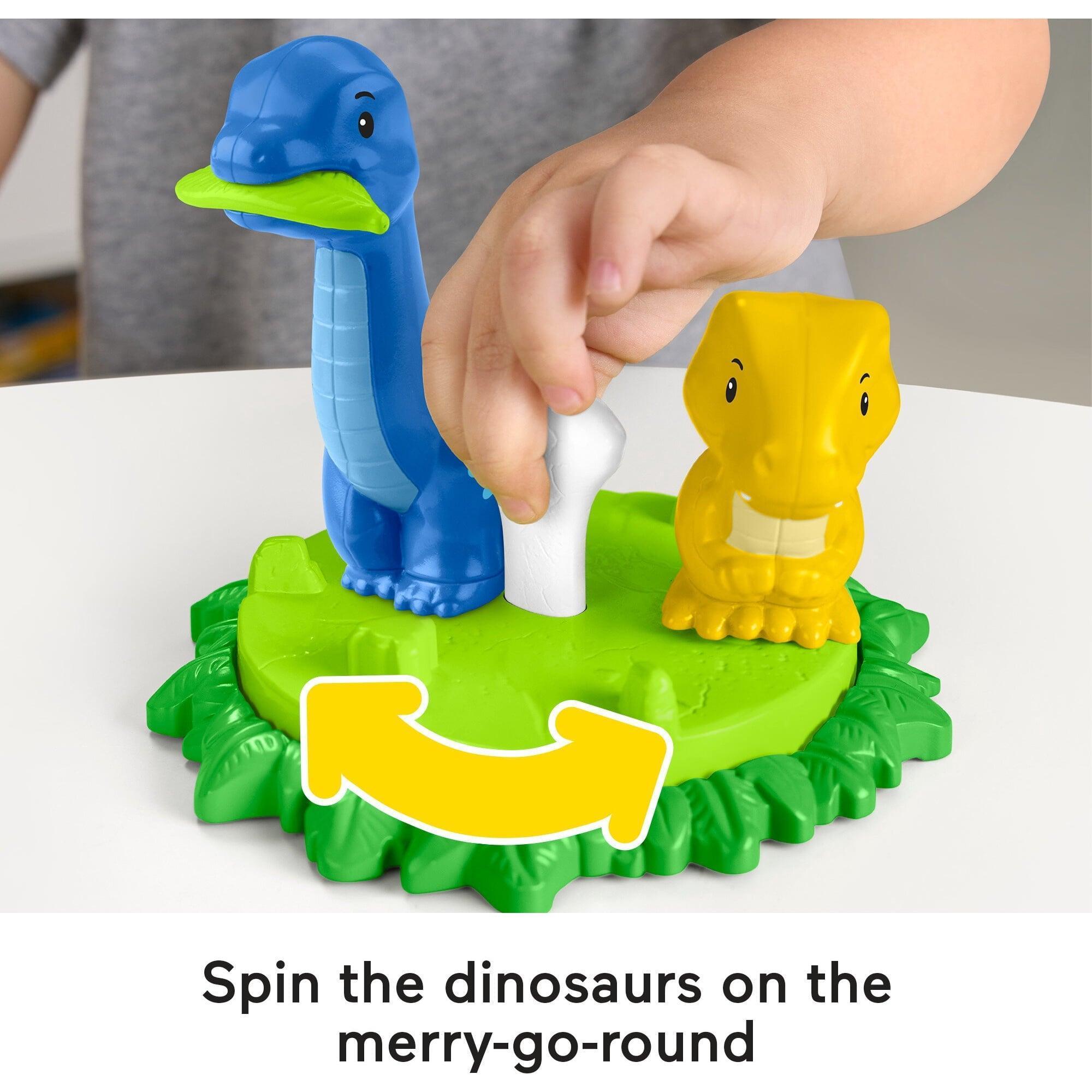 Fisher-Price Little People Spin & Play Dinosaur Playground Toddler Playset, 6 Pieces - ClubOn
