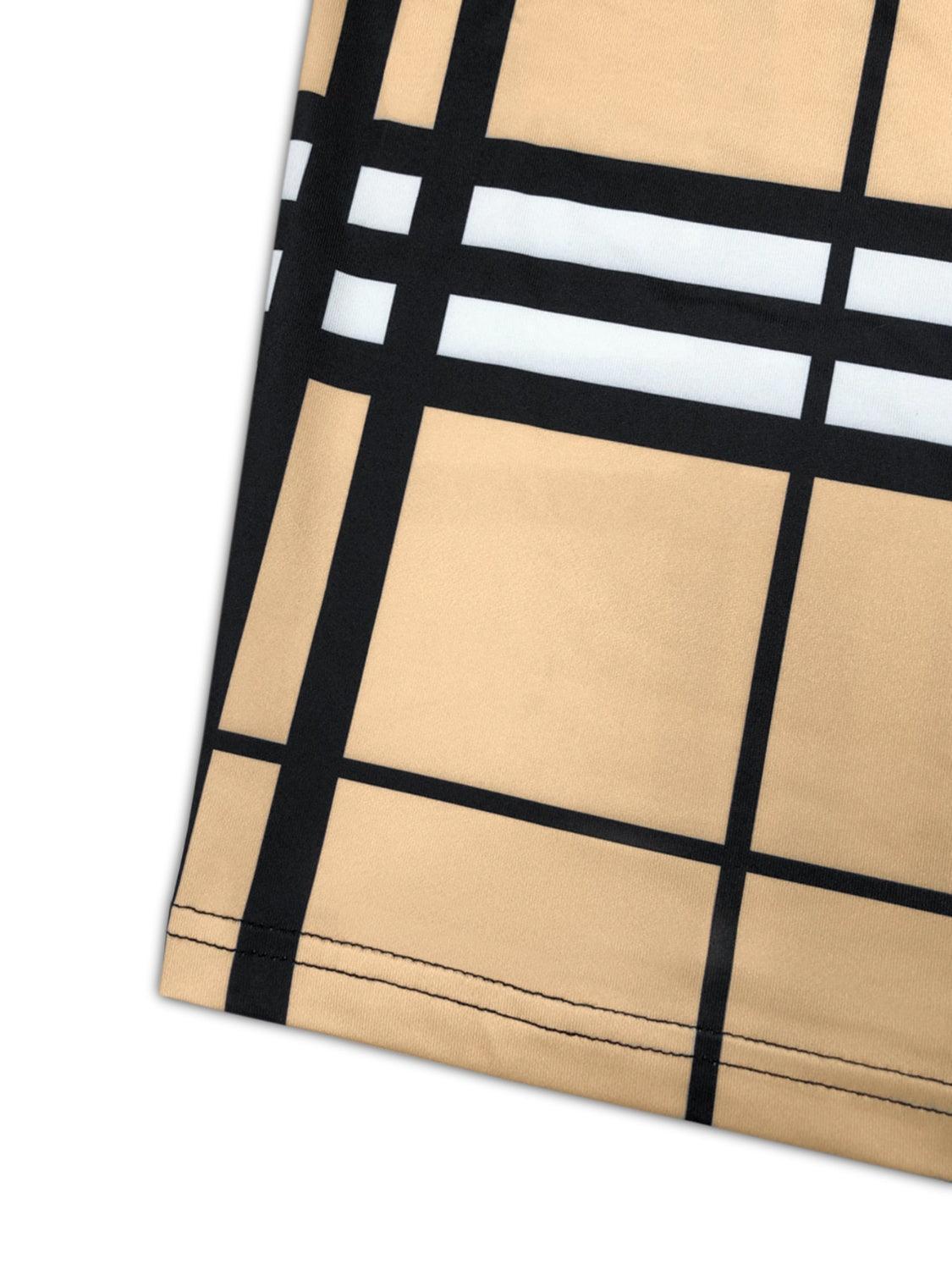 Plus Size Plaid V-Neck Long Sleeve Wrap Dress - ClubOn