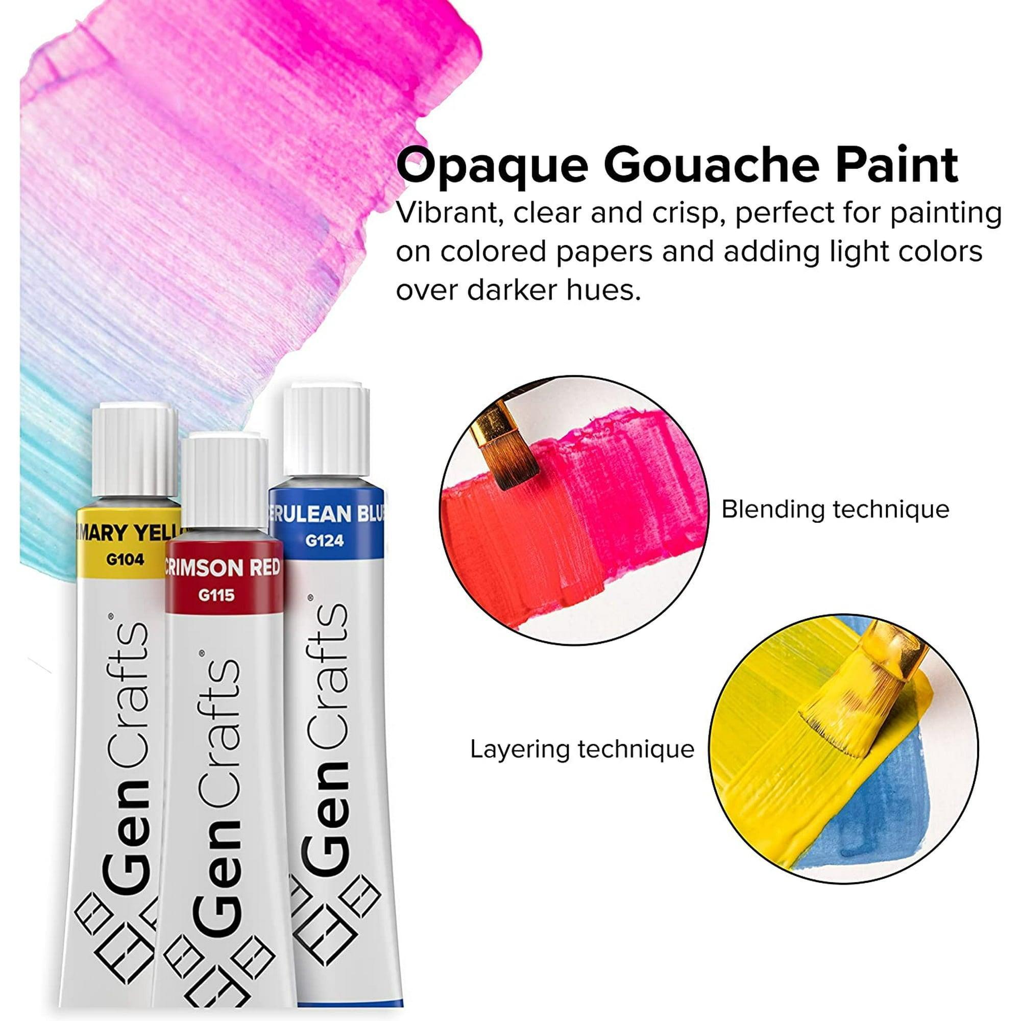 GenCrafts Gouache Paint Tubes Set of 24, 12ml for Painting & Illustrations - ClubOn