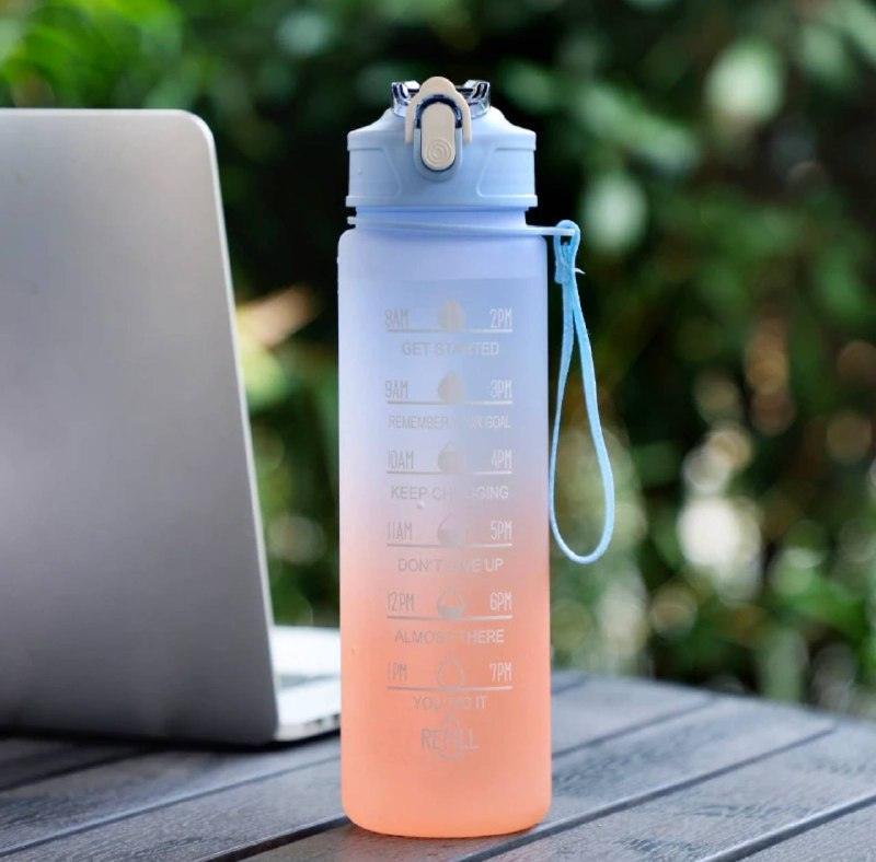 Portable Motivational Sports Water Bottle with Time Marker - ClubOn