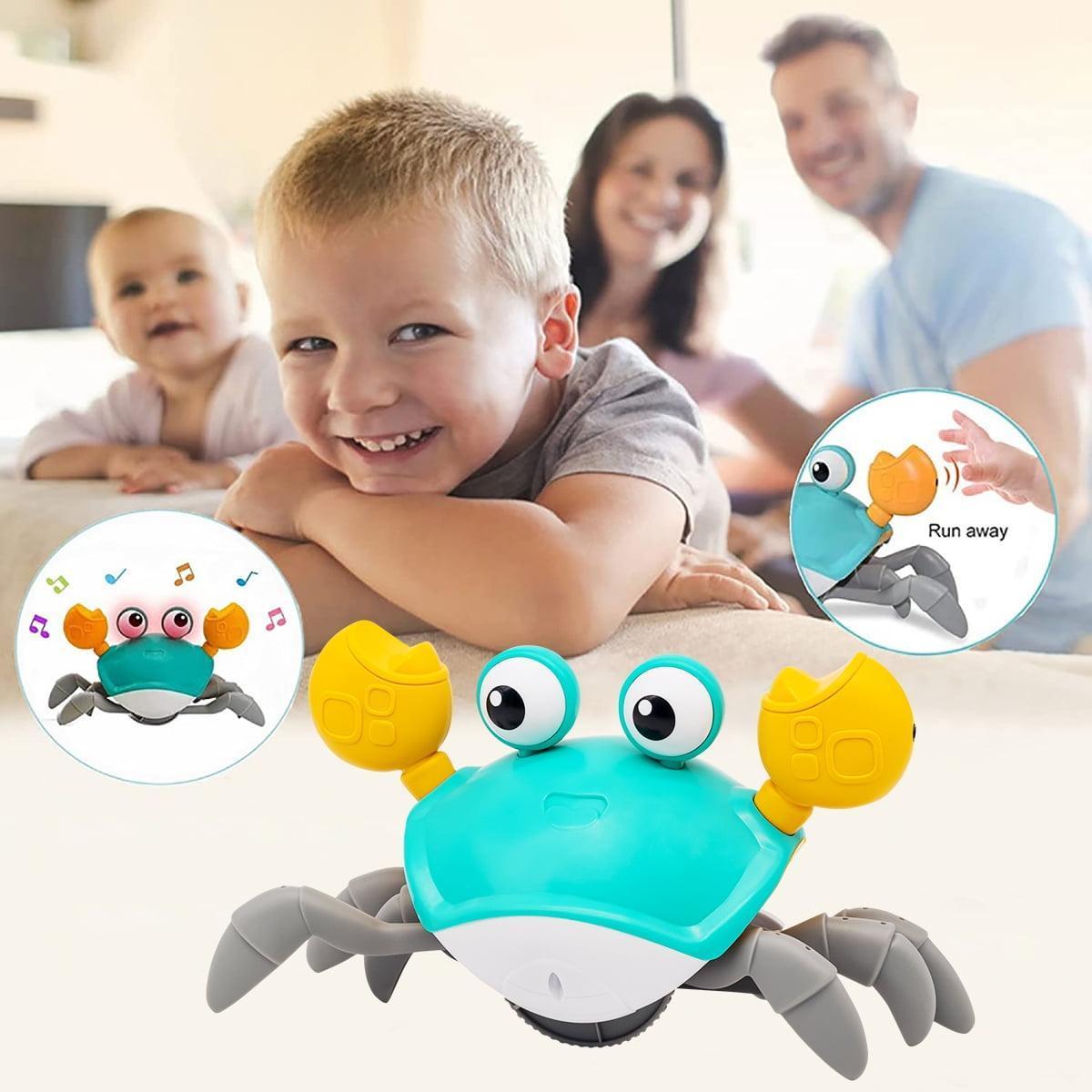Crawling Crab Baby Toy with Music & Lights, Obstacle Avoidance, Walking Crab Toy for Toddlers 1+ Years - ClubOn