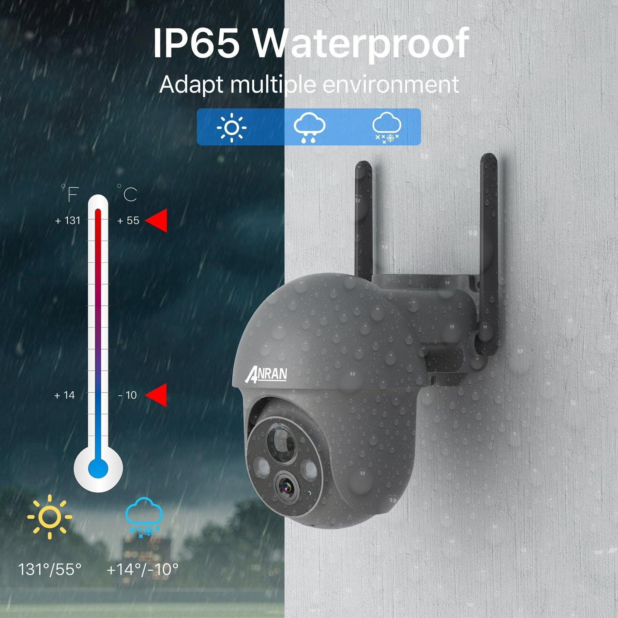 ANRAN Wireless Solar Security Camera Outdoor, 360° View, 2K Resolution, Smart Siren, Spotlights, Color Night Vision, PIR Detection, Pan/Tilt, 2-Way Talk - ClubOn